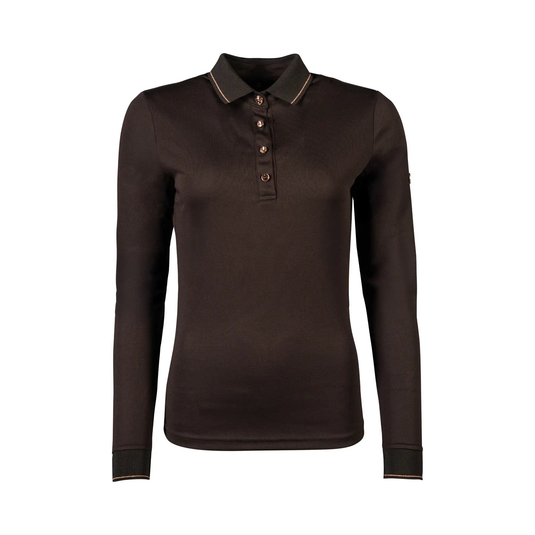 Reit-Polo mit langen Ärmeln, Damen HKM Rosegold Glamour