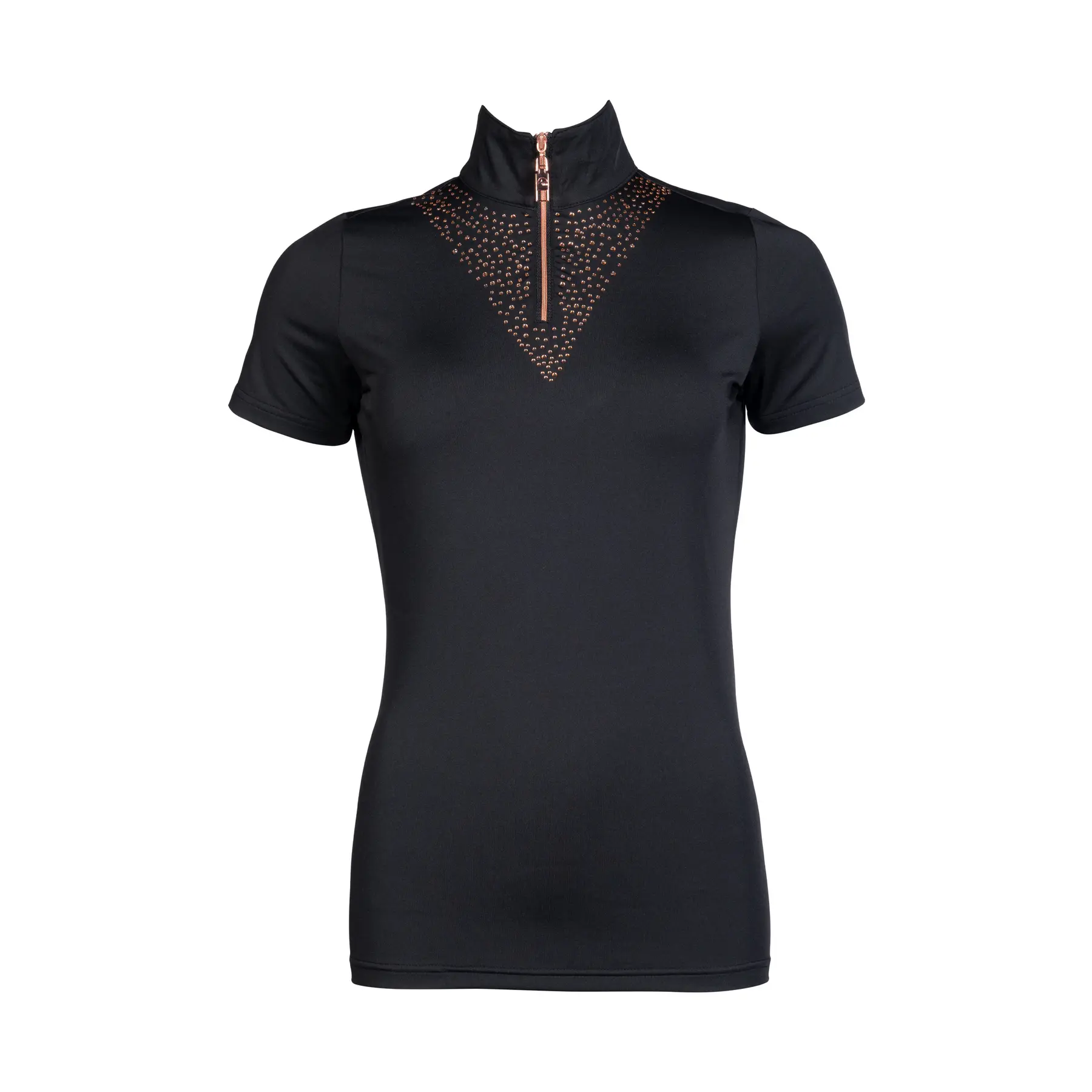 Women's riding polo shirt HKM Rosegold Glamour