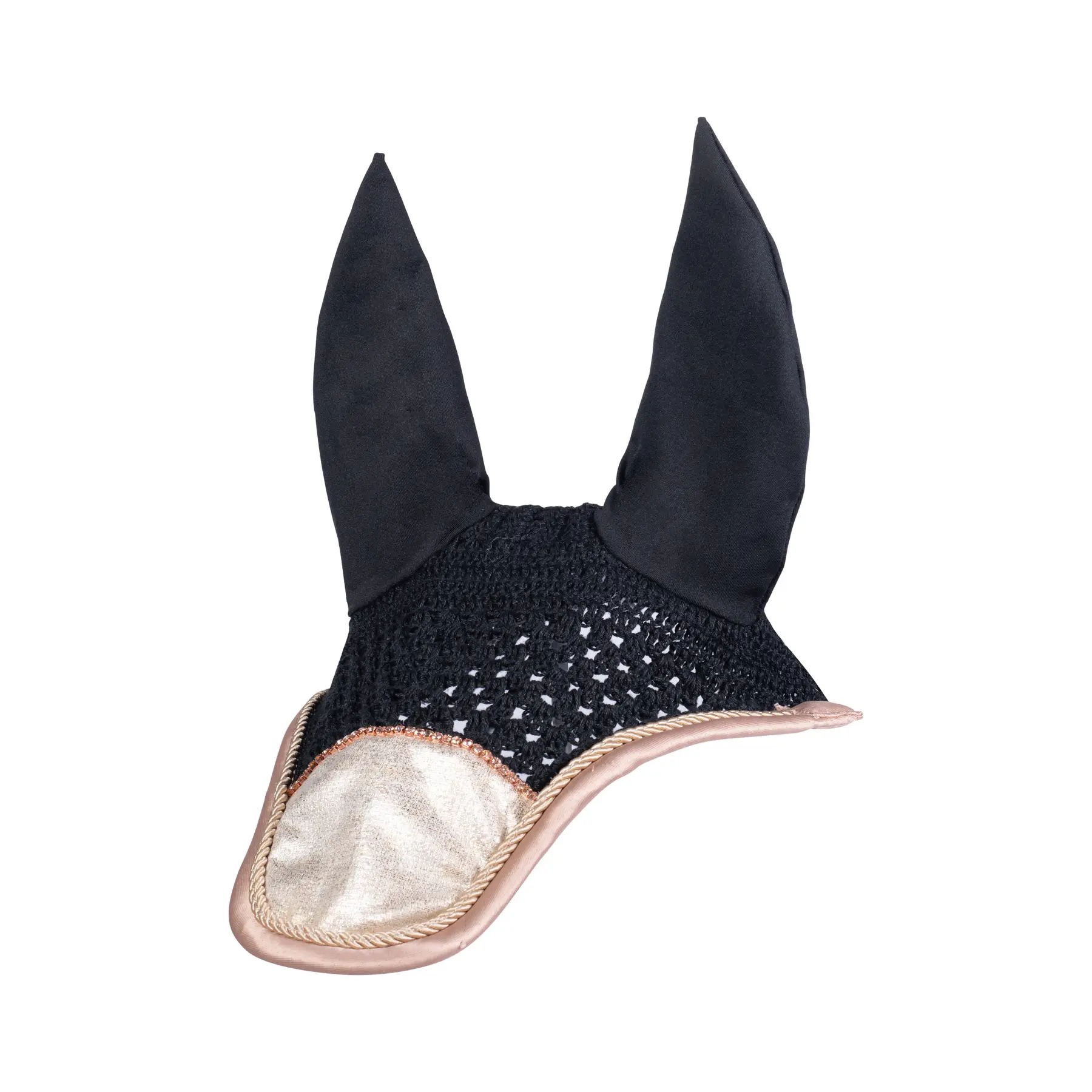 Short bonnet for horses HKM Rosegold Glitter
