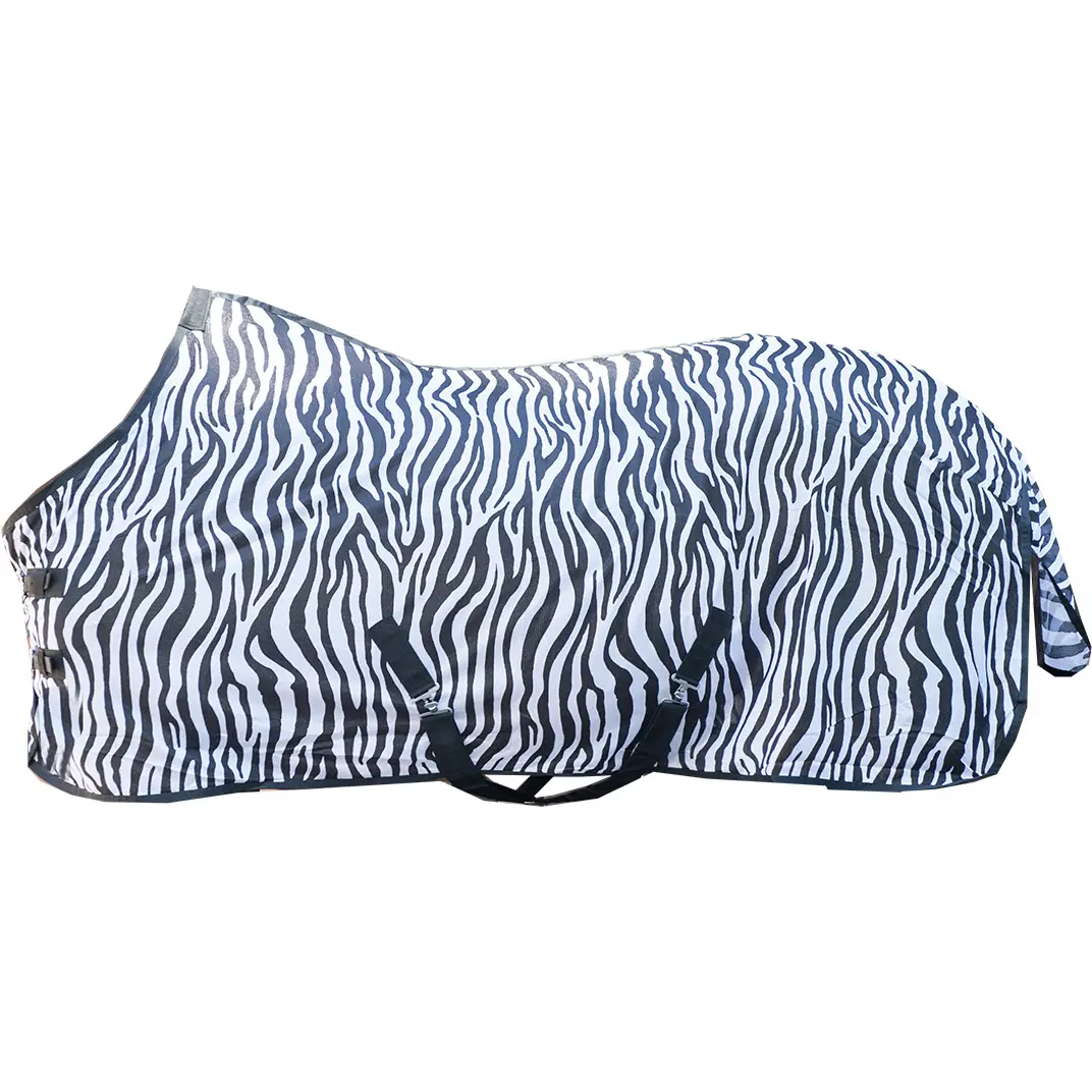 Copertura antimosche per cavallo con cinghia incrociata HKM Zebra