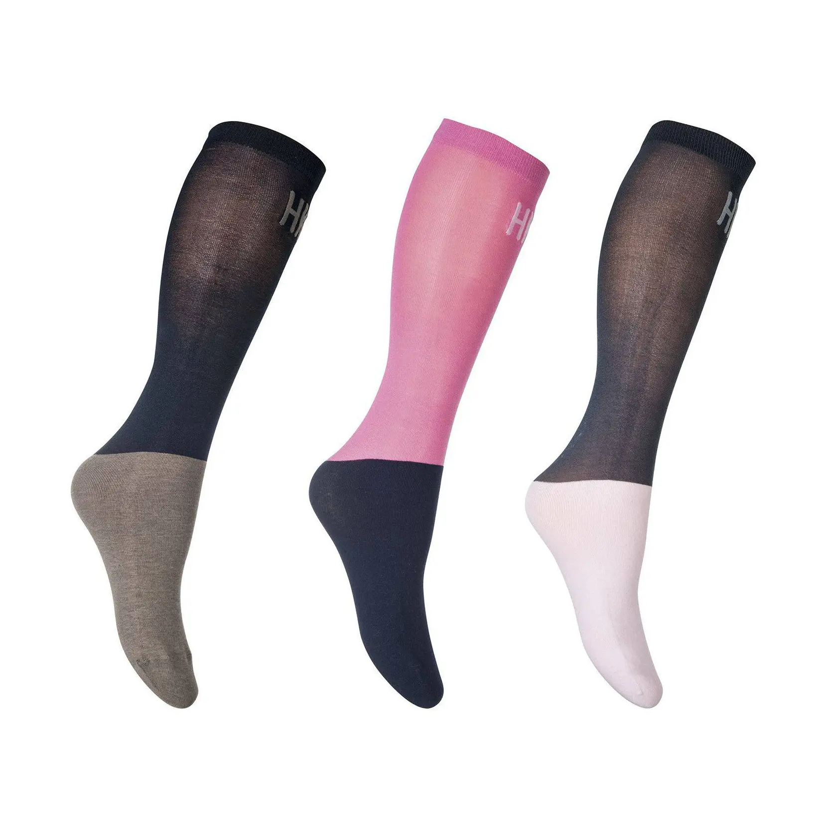Calze da equitazione in microcotone HKM (x3)
