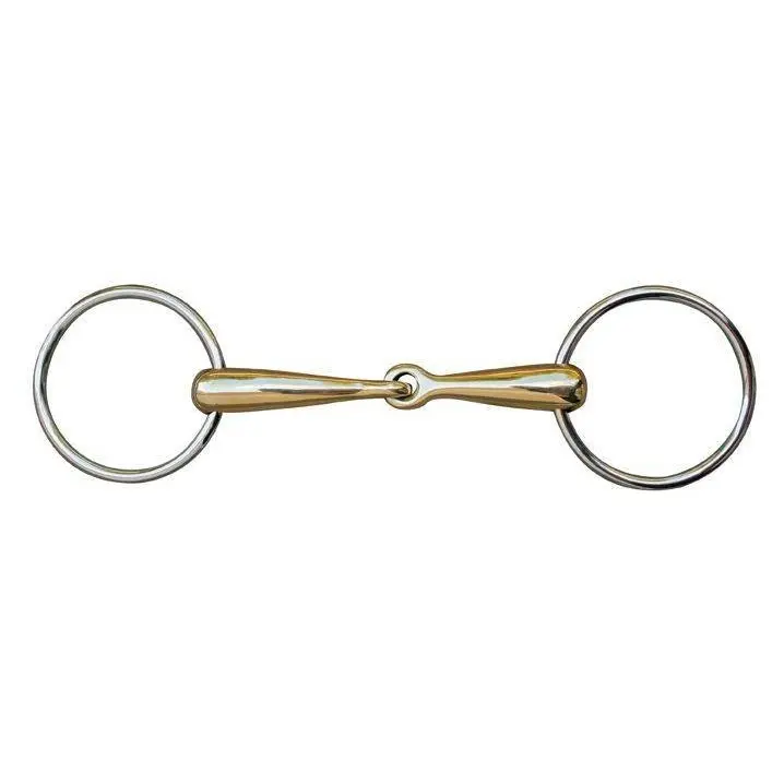 Simple Bit for Horse in Maillechort with Stainless Steel Rings HKM