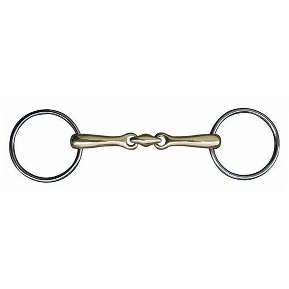 Double Jointed Bits for Horses in Maillechort HKM 14 mm