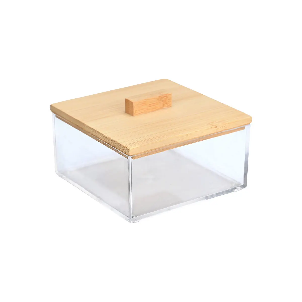 Quadratische Aufbewahrungsbox mit Deckel aus Bambus Homely