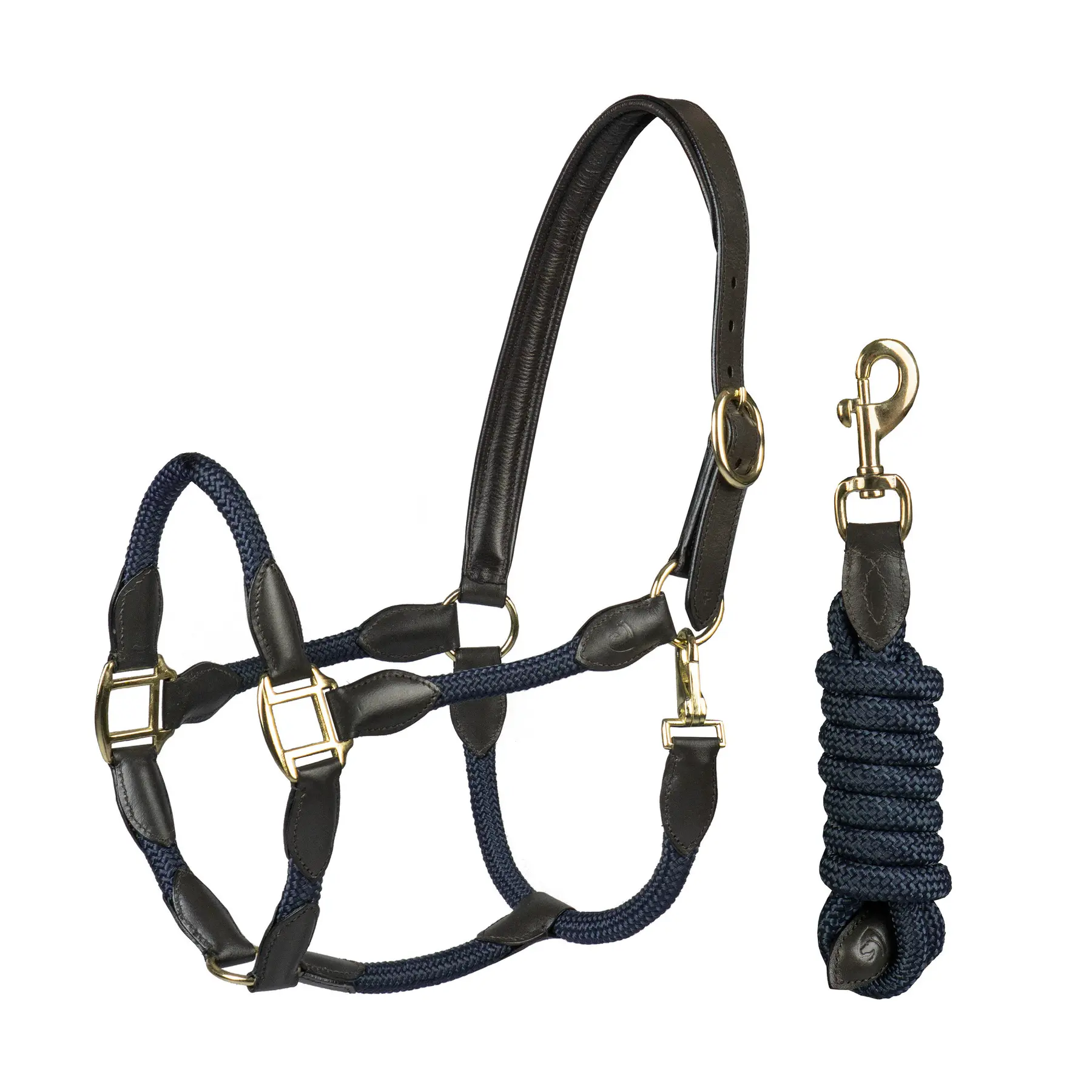 Pferdehalfter aus Leder mit Seil HORKA