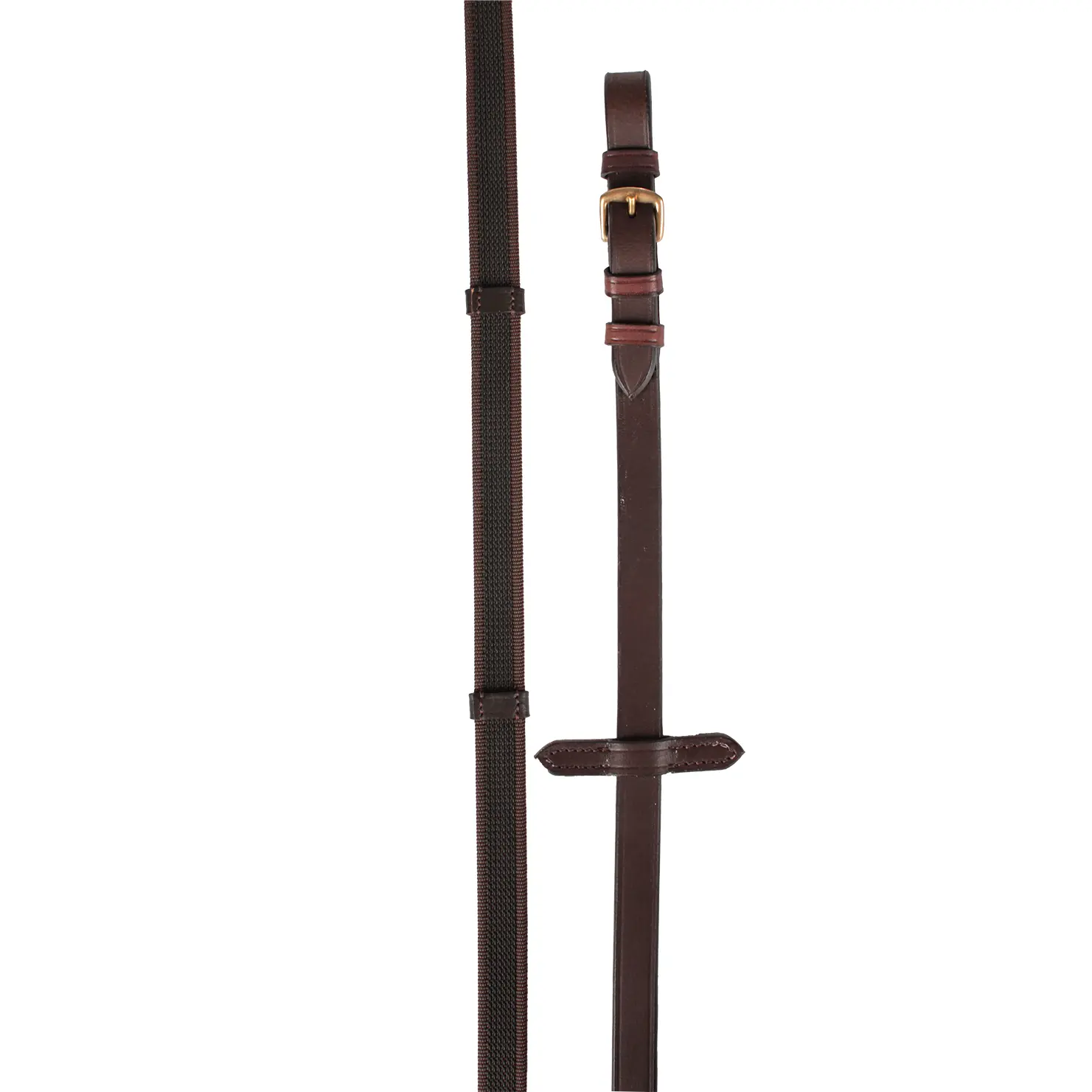Anti-slip textile/rubber reins for horse with hand grips HORKA