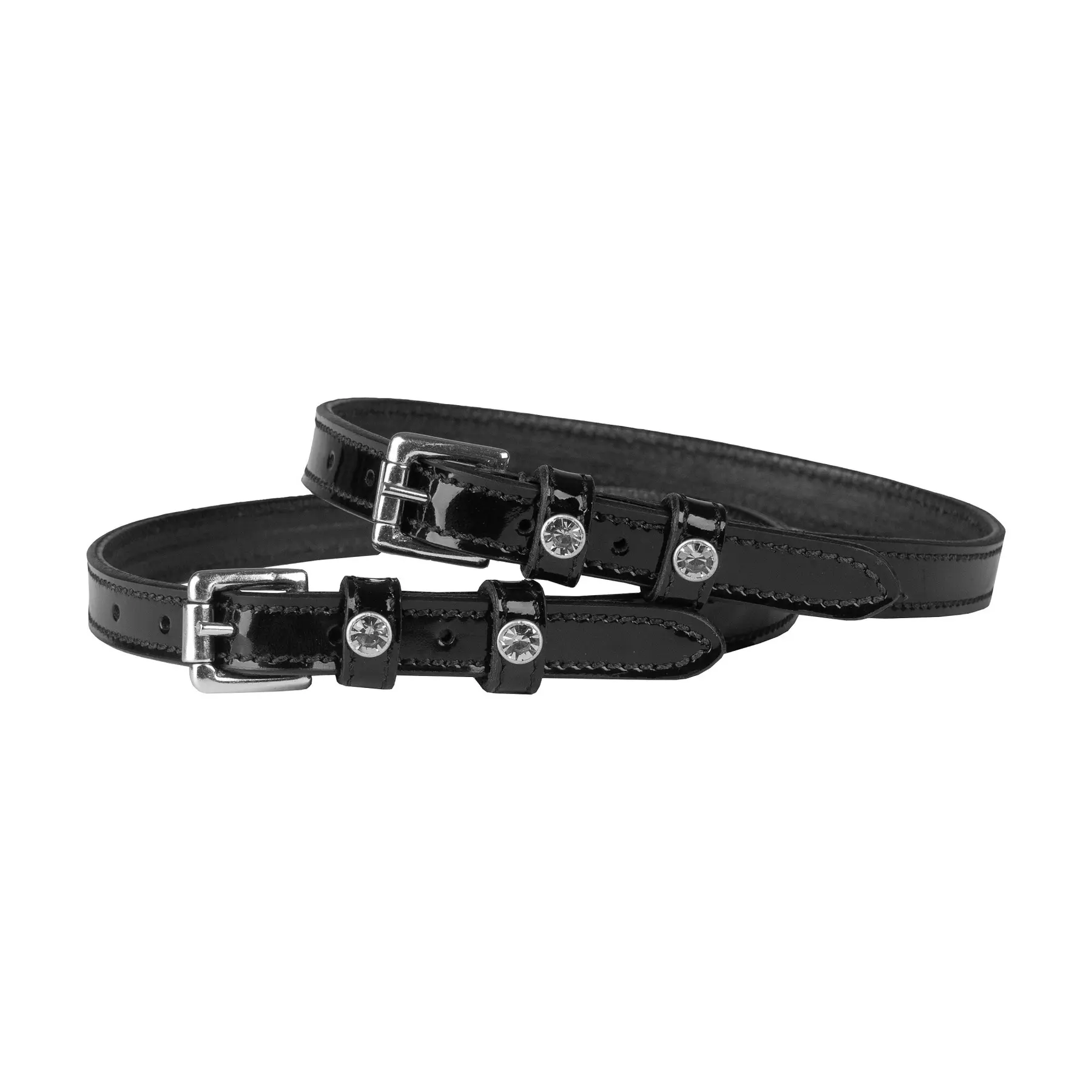 Doppeltes Leder-Esporenband mit glänzender Oberfläche HORKA (x2)