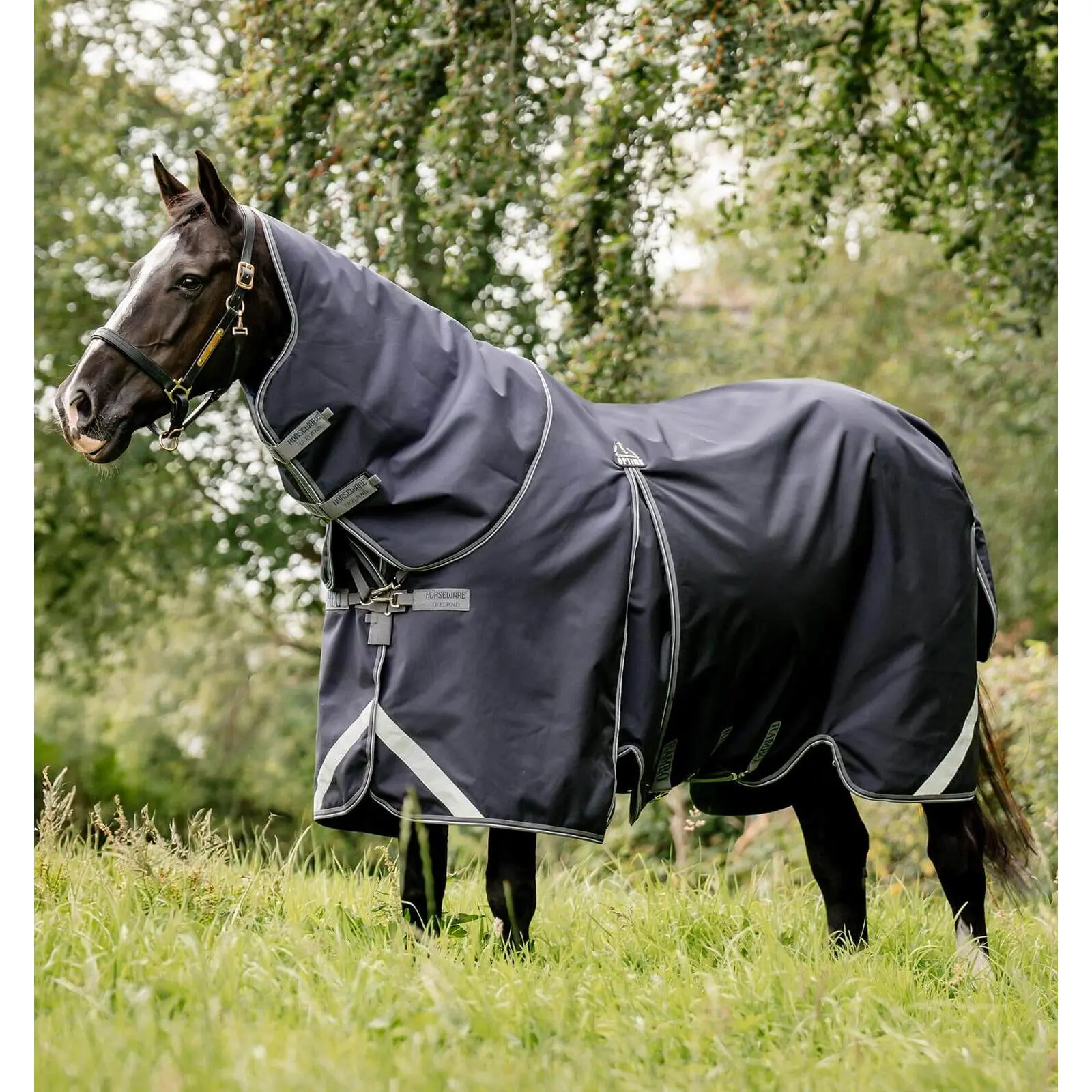 Coperta impermeabile per cavalli con copricollo Horseware Rambo Optimo Plus 0g + 300g