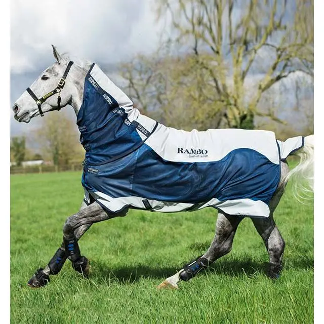 Outdoor blanket with neck cover for horses Horseware Rambo Summer Series 100g