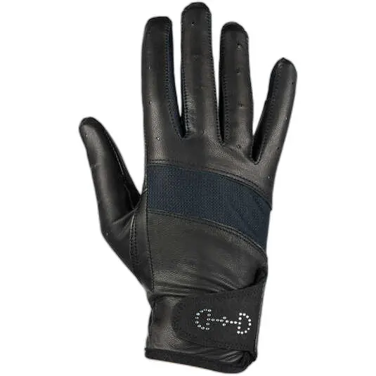 Reithandschuhe aus Leder und Mesh, Damen Horze