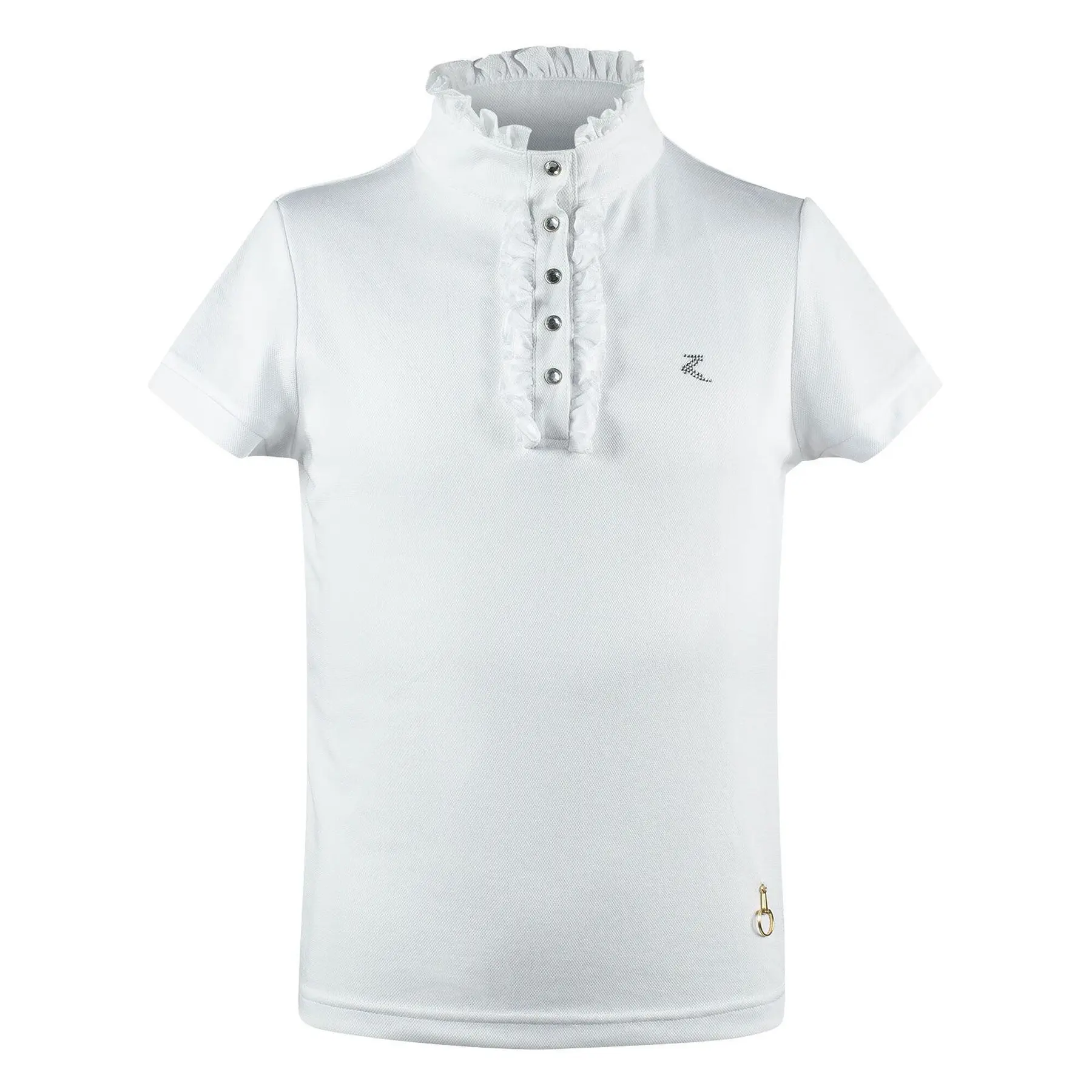 Polo da competizione bambina con rouches Horze Christel