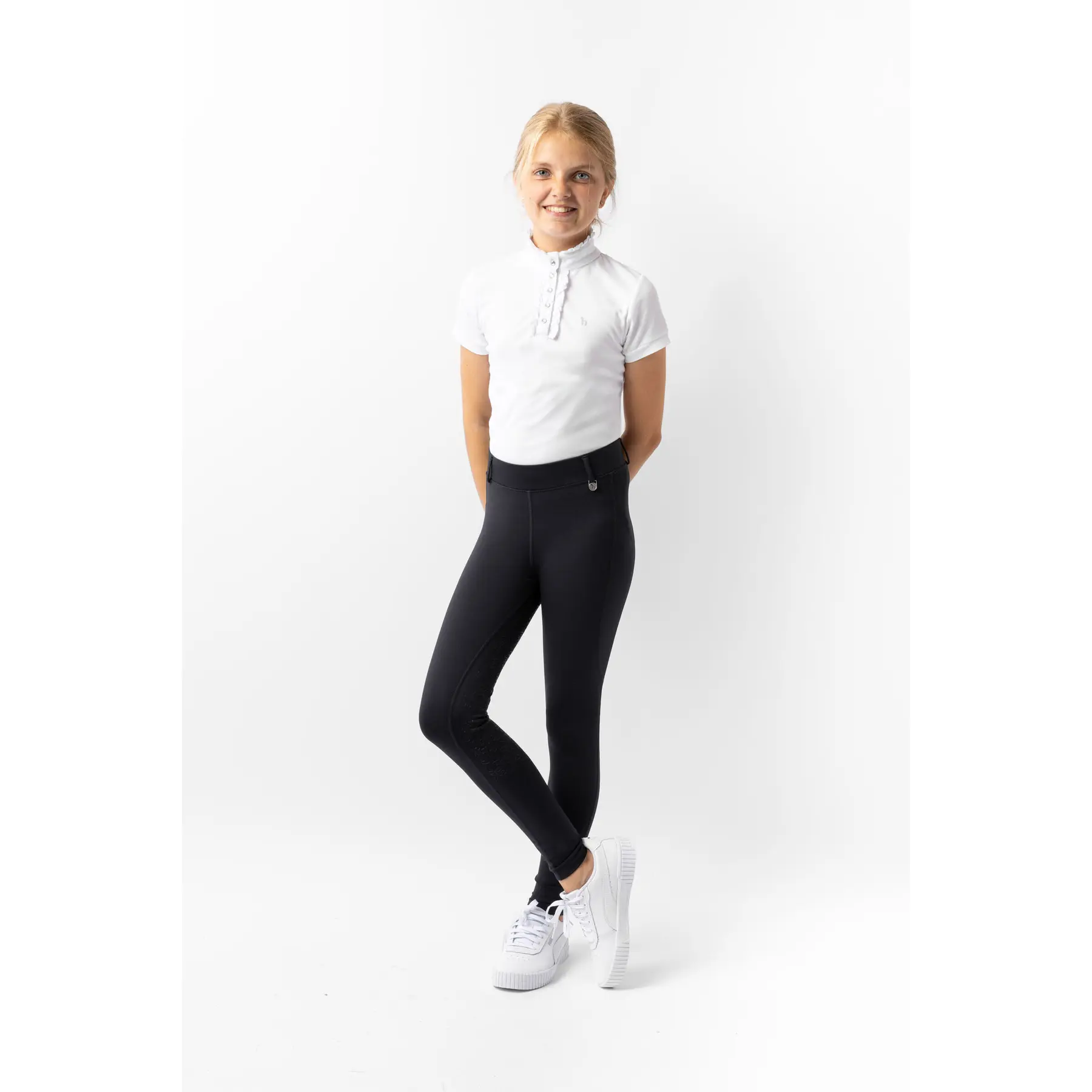 Leggings da equitazione full grip da bambina Horze Dea
