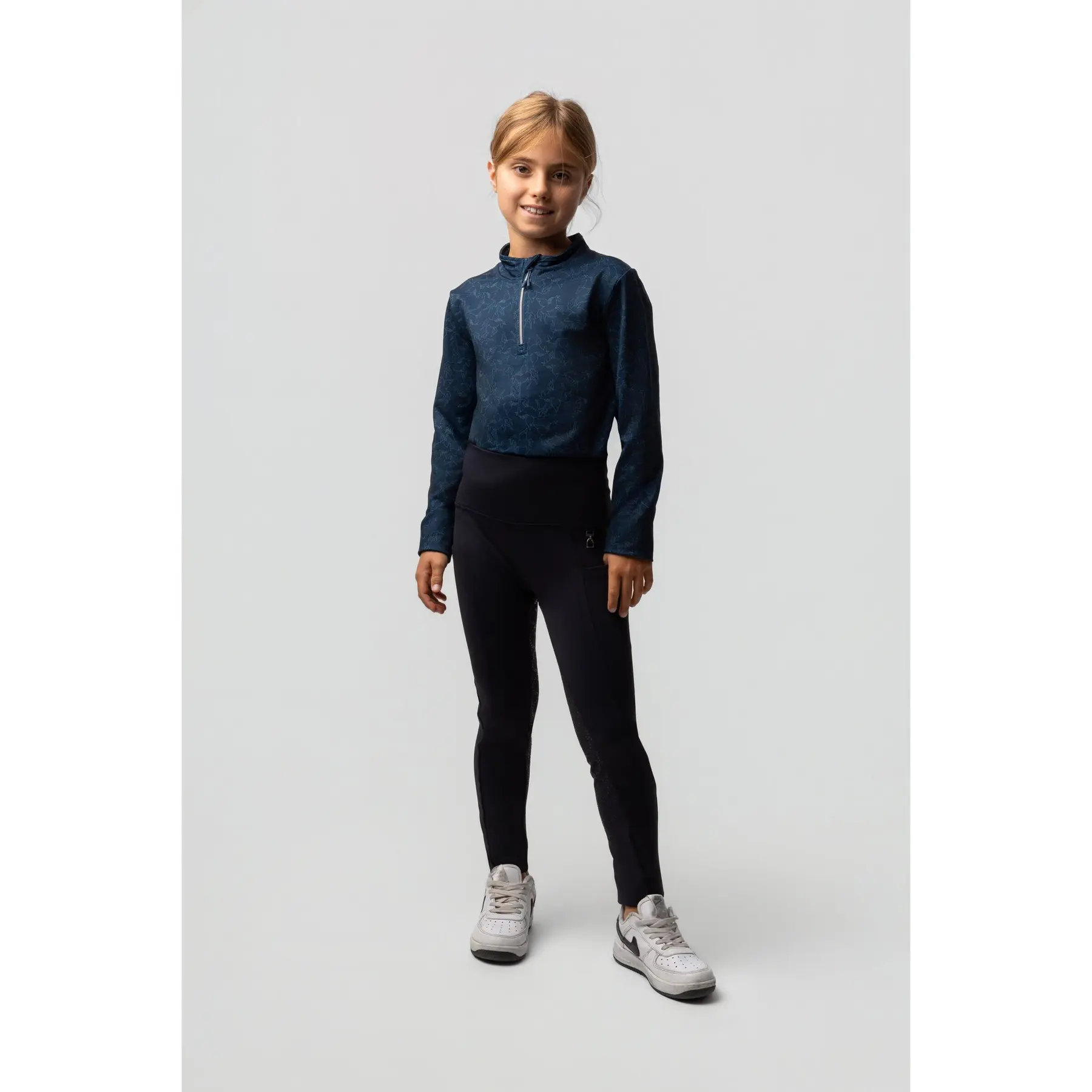 Leggings da equitazione full grip da bambina Horze Gillian