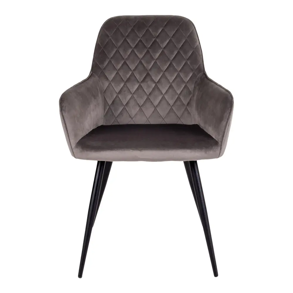 Chaise de salle à manger en velours avec pieds noirs champignon House Nordic Harbo Chaise de salle à manger en velours avec pieds noirs champignon House Nordic Harbo
