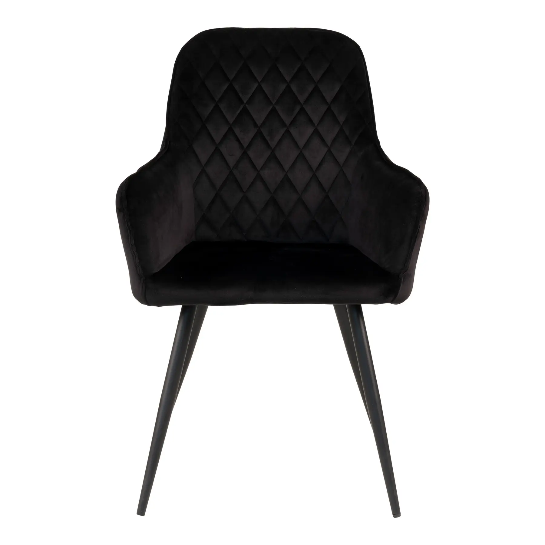 Chaise de salle à manger en velours avec pieds noirs House Nordic Harbo Chaise de salle à manger en velours avec pieds noirs House Nordic Harbo