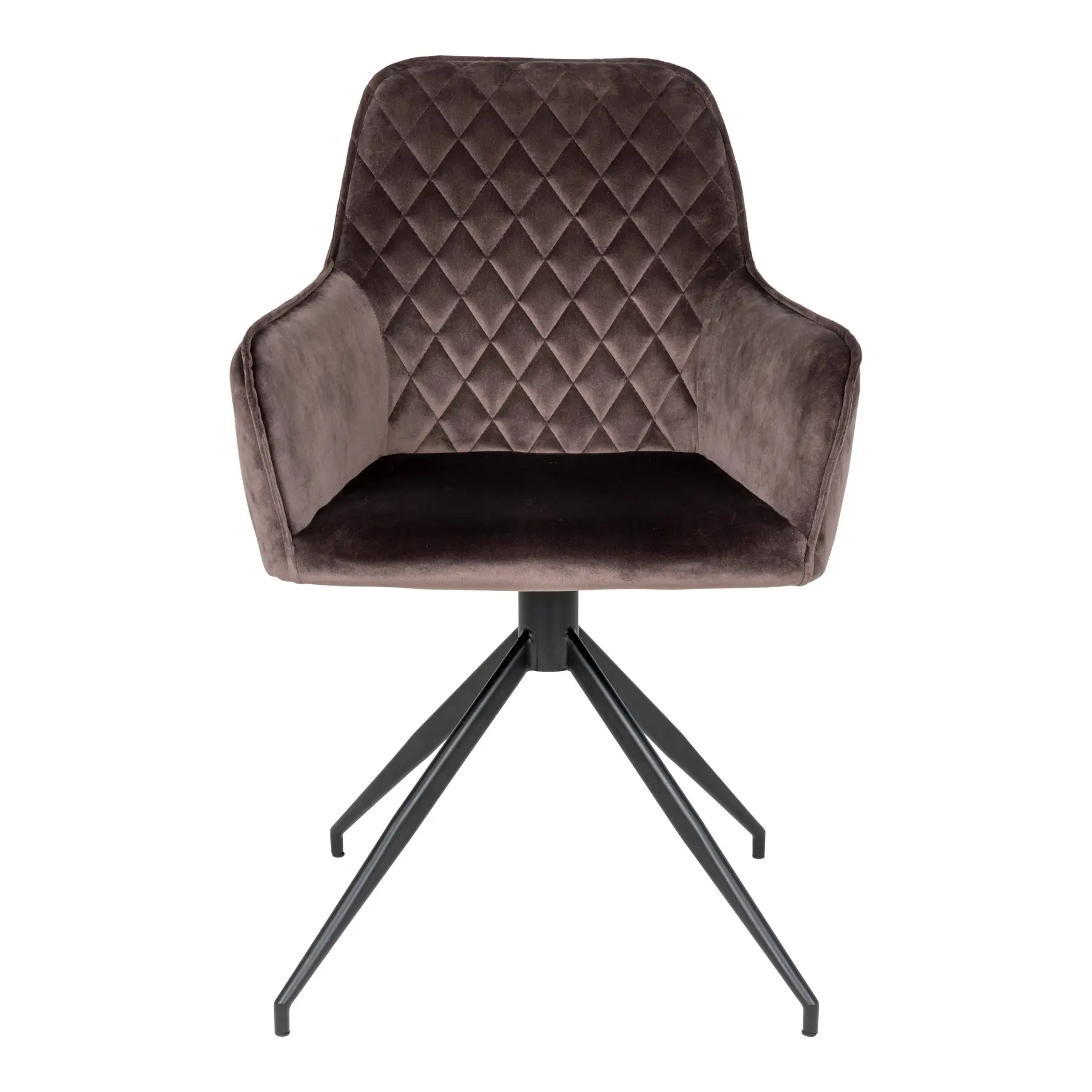 Chaise de salle à manger en velours avec pivotant et pieds noirs House Nordic Harbo Chaise de salle à manger en velours avec pivotant et pieds noirs House Nordic Harbo