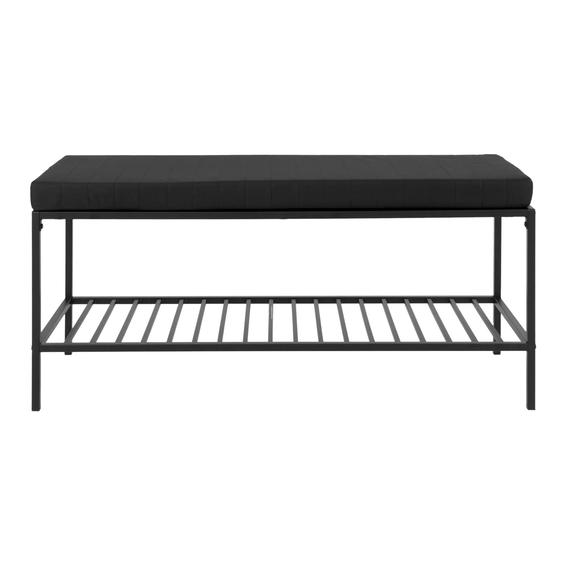 Banc avec coussin et étagère avec pieds noirs House Nordic Vita