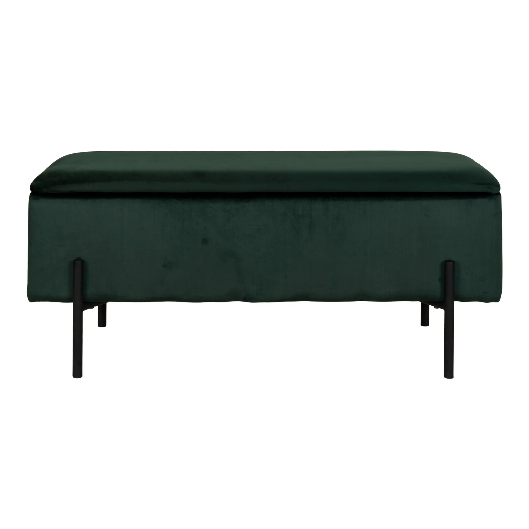 Banc en velours avec rangement avec pieds noirs House Nordic Watford