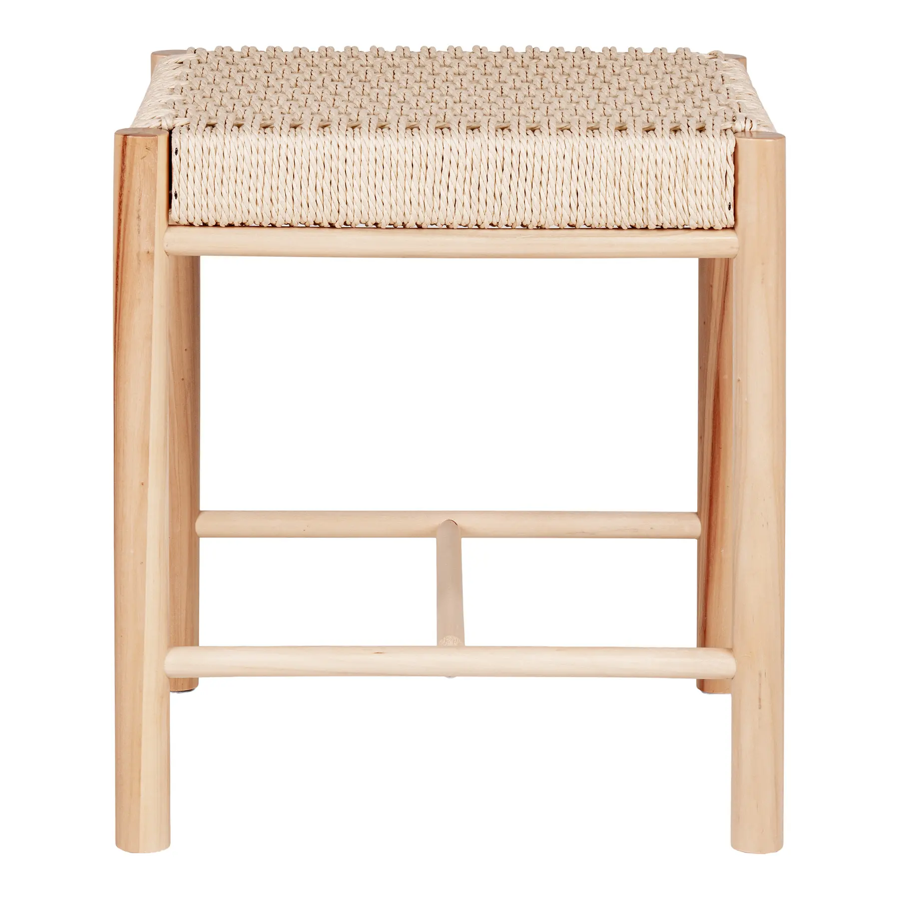 Tabouret en peuplier avec assise en osier naturel House Nordic Abano