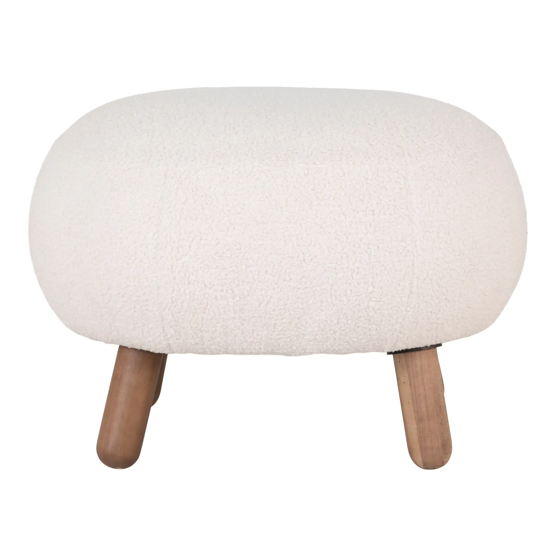 Pouf in finta pelle d'agnello con piedini in legno di noce House Nordic Savona