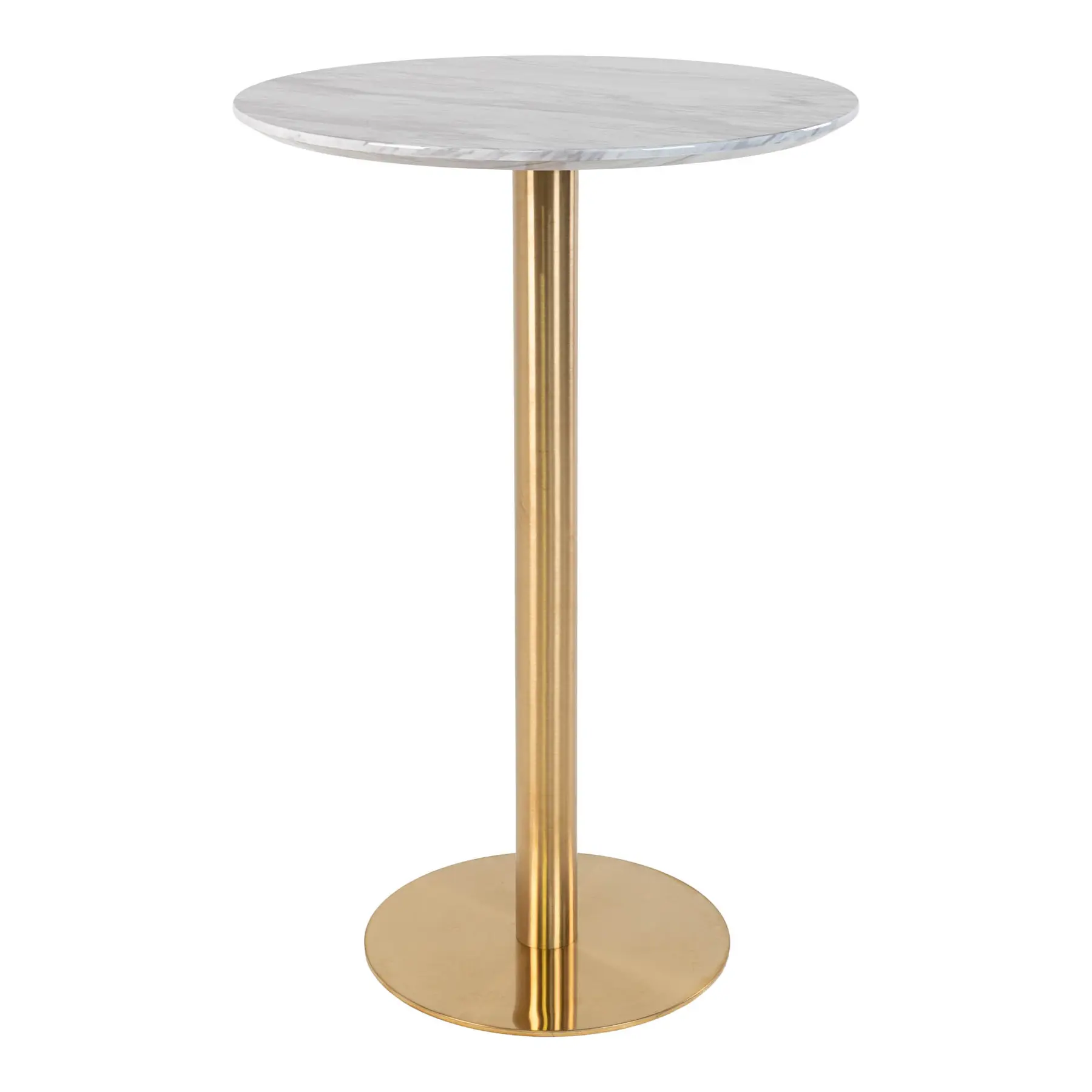 Table de bar avec plateau aspect marbre et base en laiton House Nordic Bolzano Table de bar avec plateau aspect marbre et base en laiton House Nordic Bolzano
