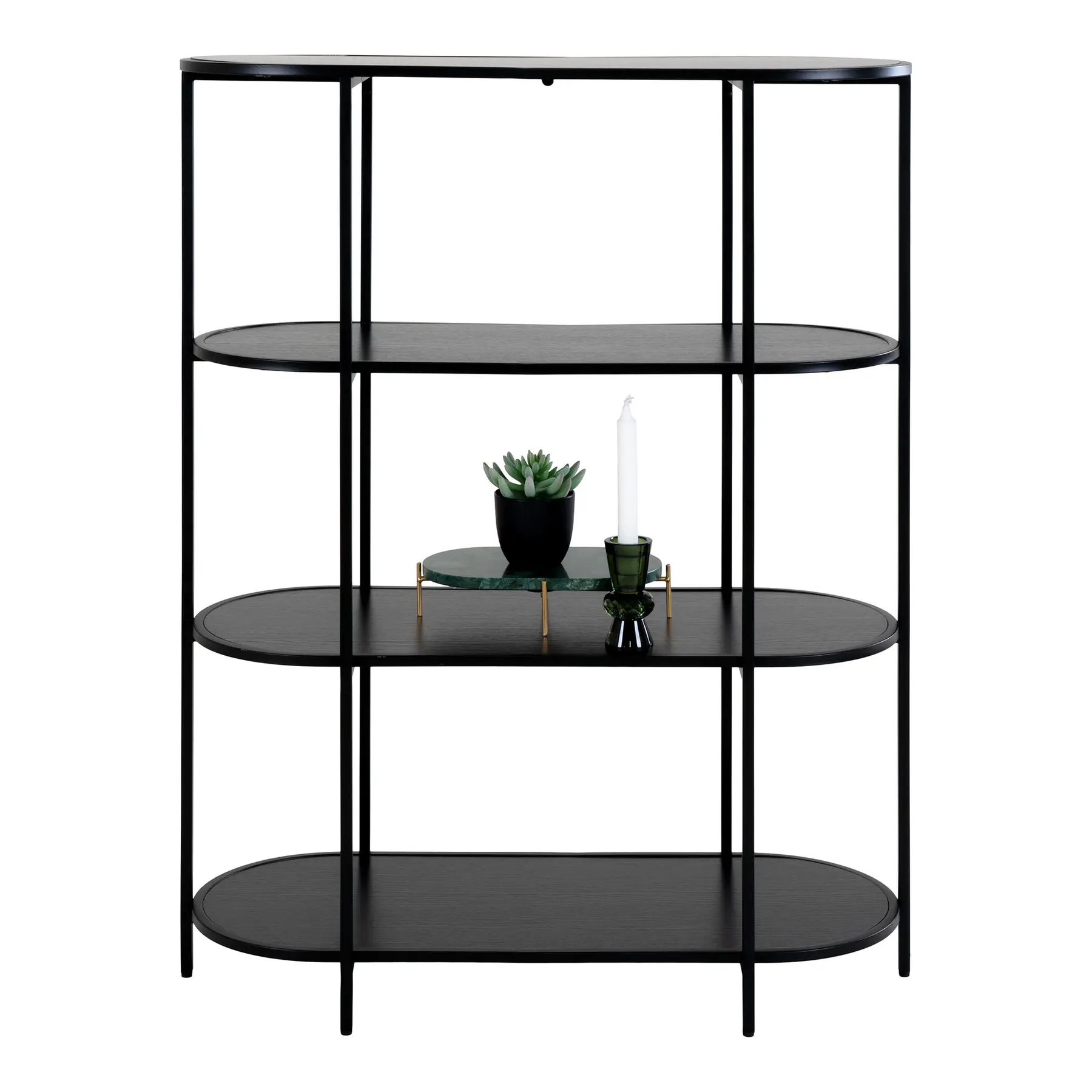 Étagère oval à 4 étagères avec pieds noirs House Nordic Vita Étagère oval à 4 étagères avec pieds noirs House Nordic Vita