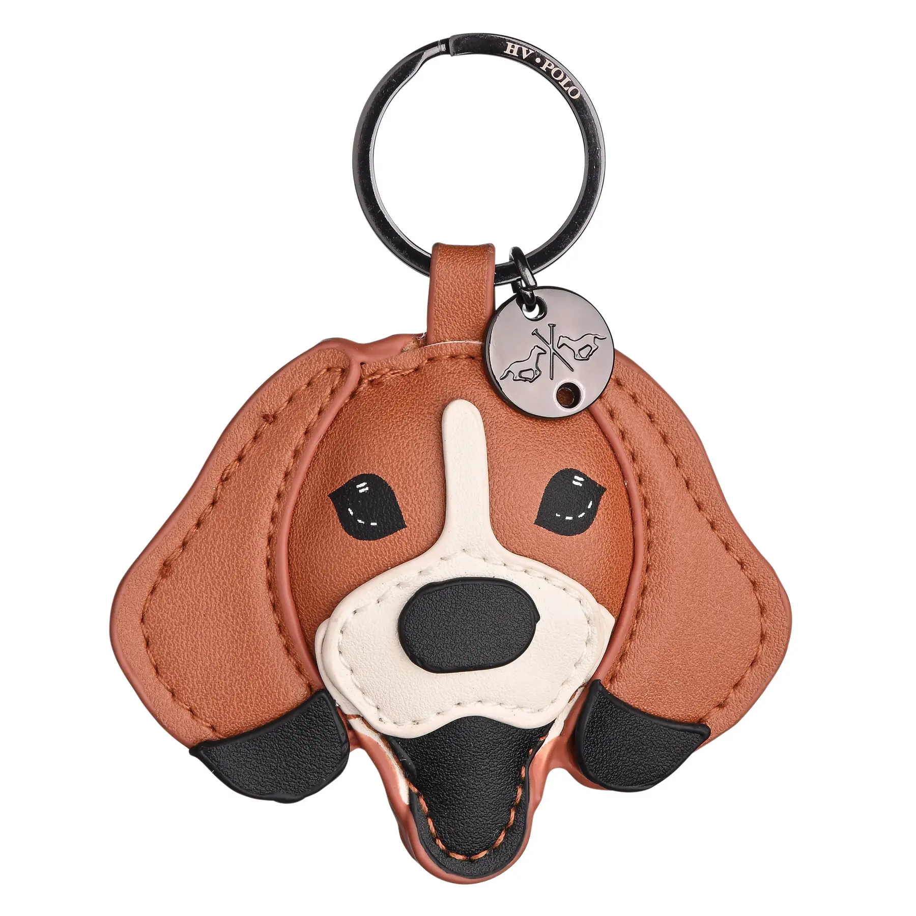 Hundekopf-Muster Leder Schlüsselanhänger HV Polo
