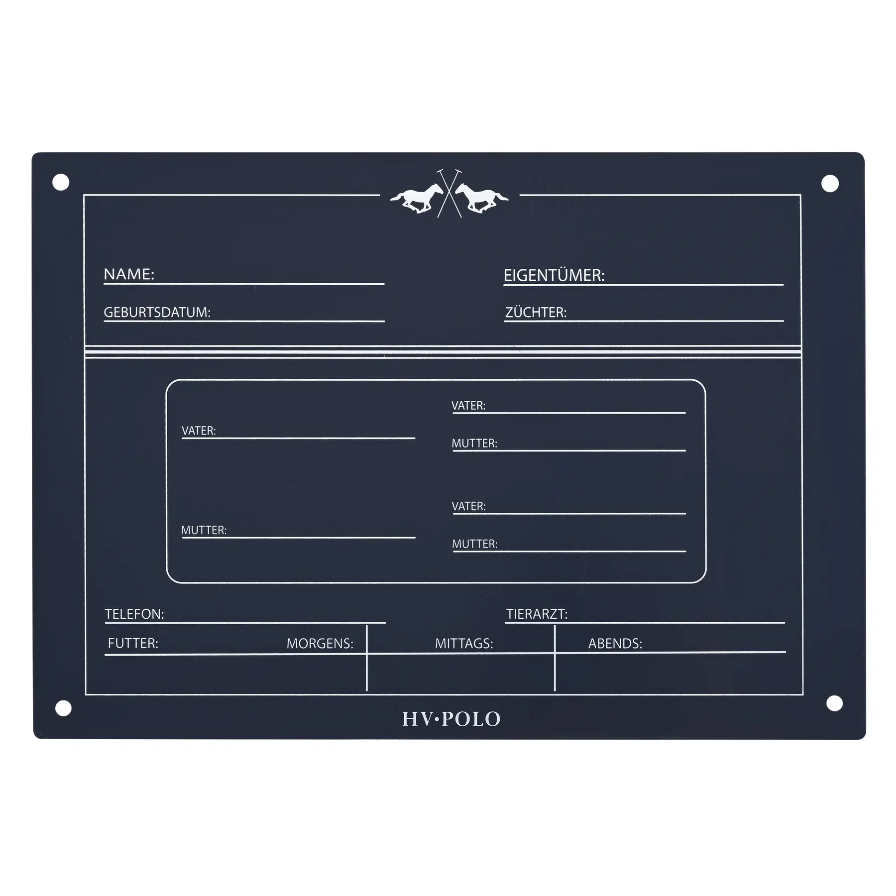 Stable Information Board HV Polo German HVPPolo