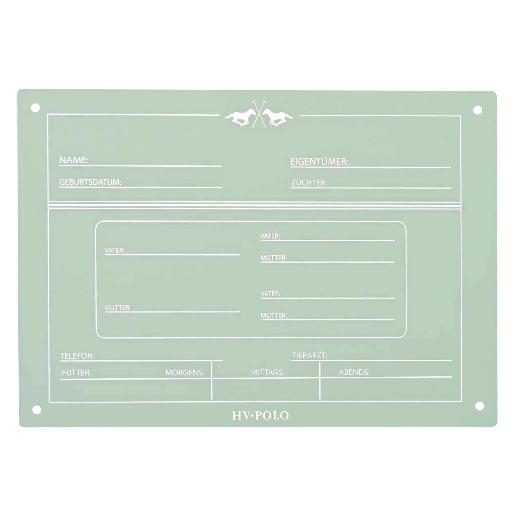 Stable Information Board HV Polo German HVPPolo