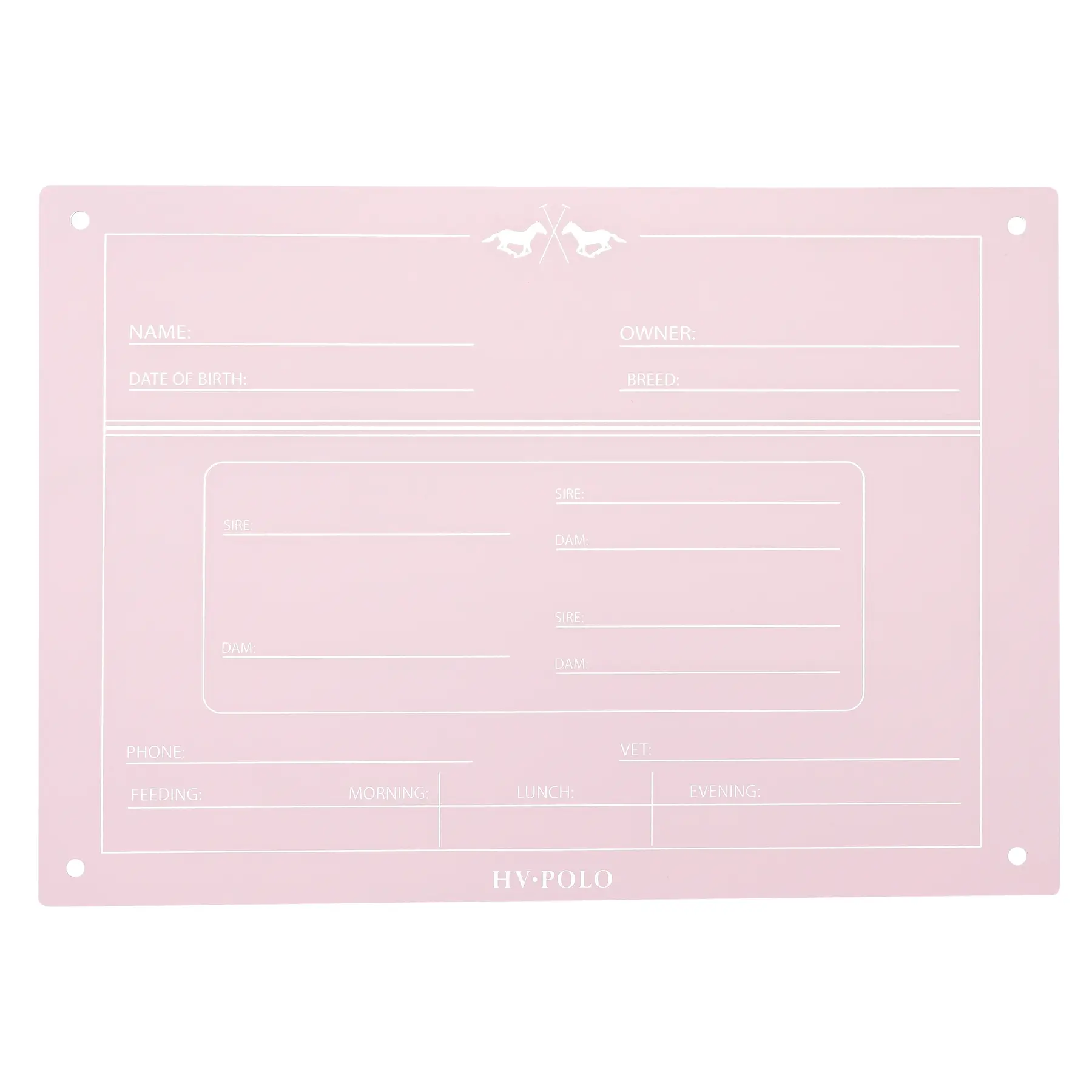Stable Information Board HV Polo English HVPPolo