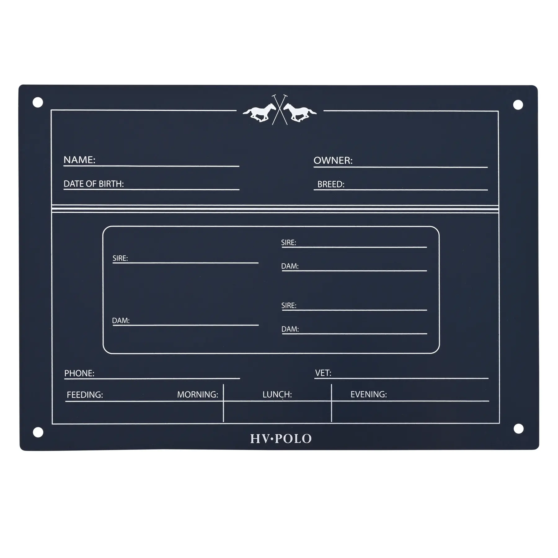 Stable Information Board HV Polo English HVPPolo