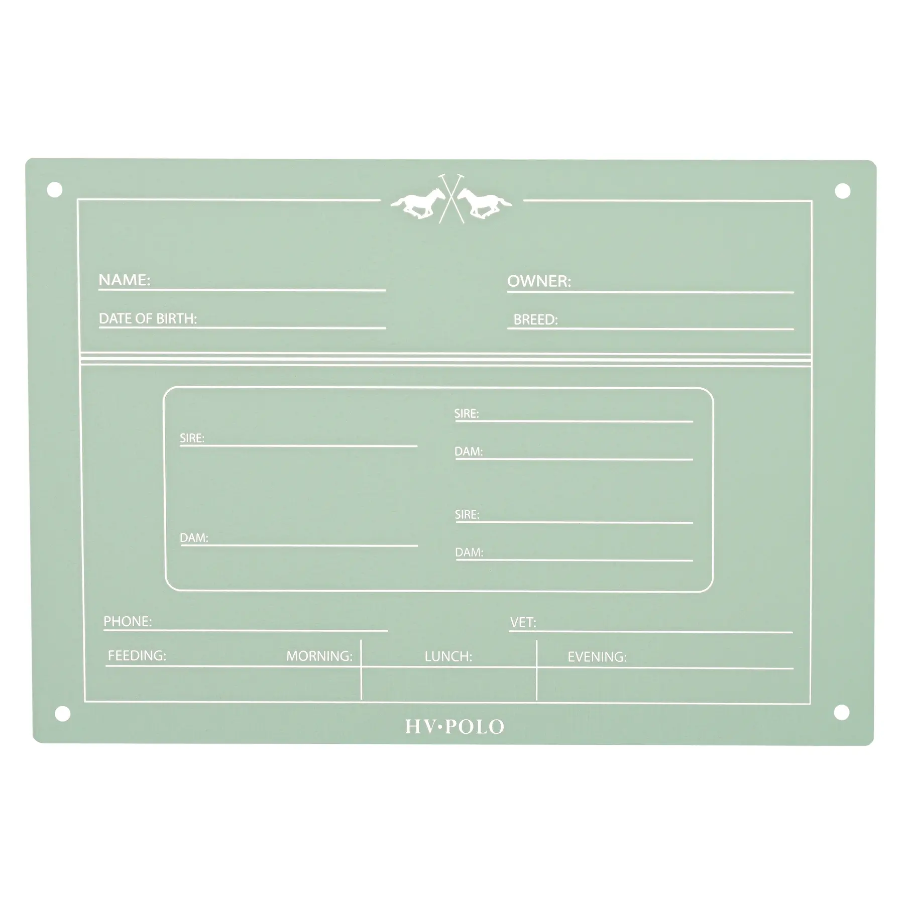 Panneau pour information d'écurie HV Polo English HVPPolo
