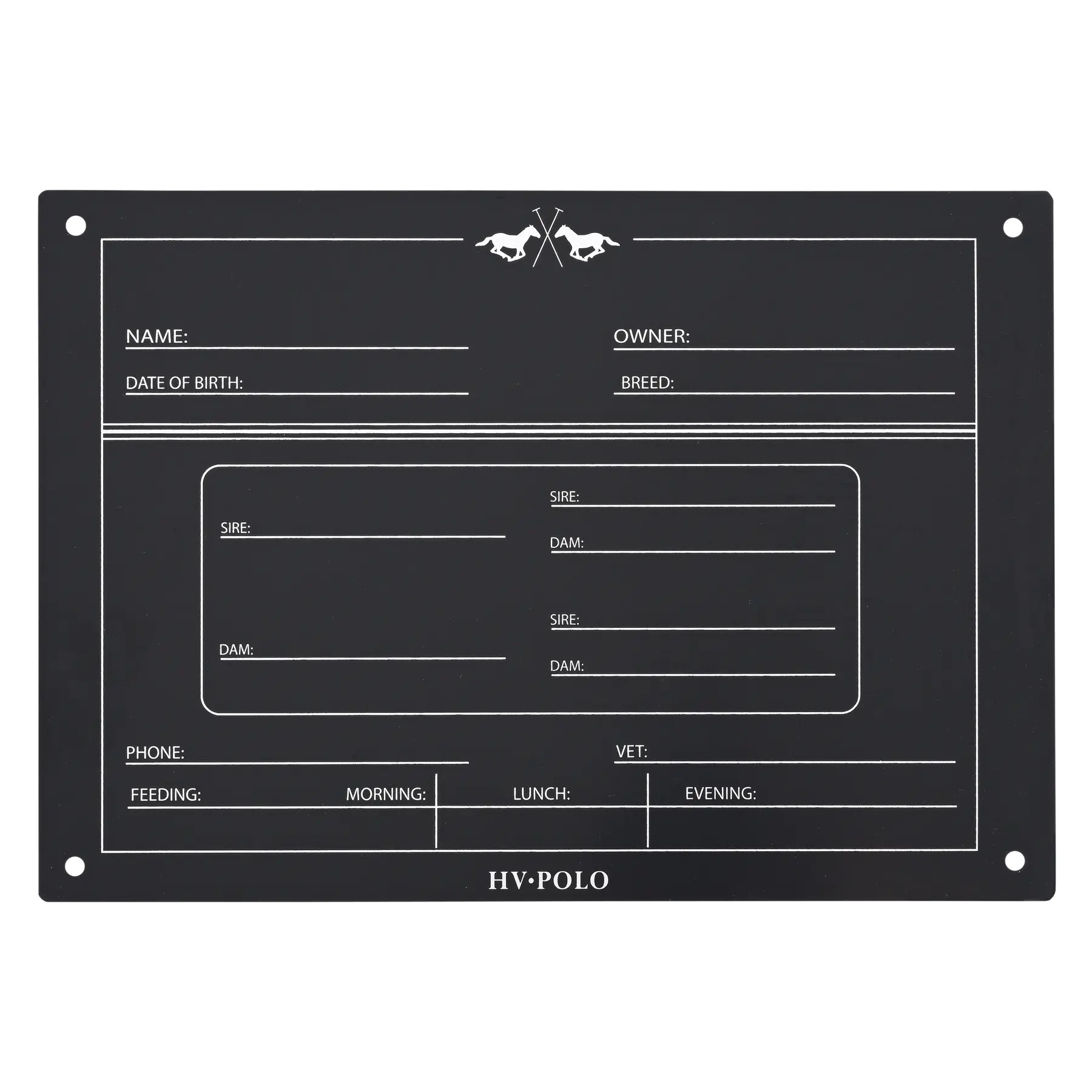 Stable Information Board HV Polo English HVPPolo