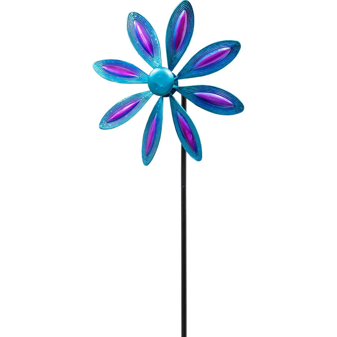 Icare Distribution Blau Einfaches Metallblumen-Wetterfahne