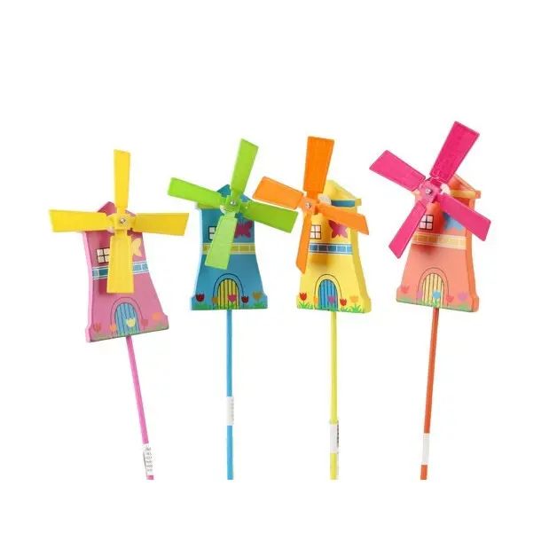 Icare Distribution Unisex Kinder Bunt Windmühle Wetterfahne Aus Holz