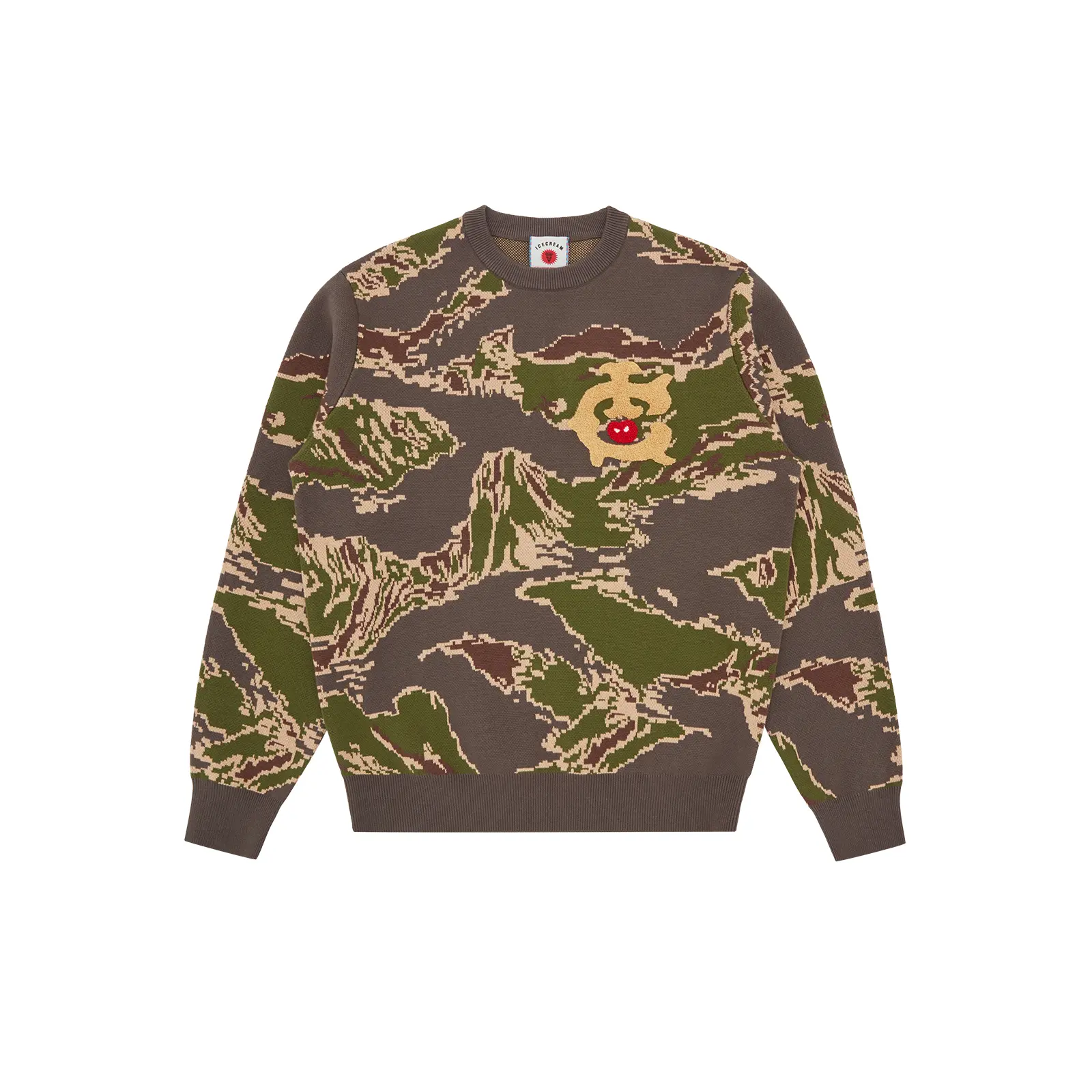 Pullover mit Rundhalsausschnitt Icecream Knitted Tiger Stripe
