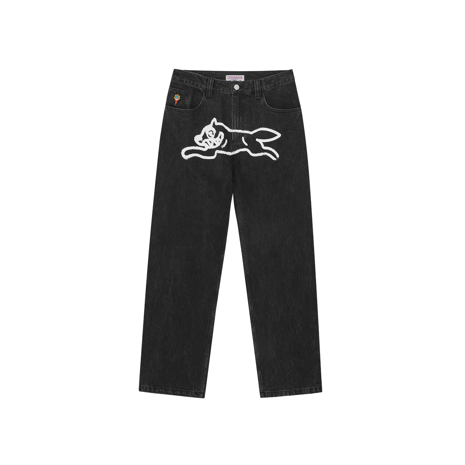 Jeans Icecream Spray Paint Dog Double Scoop