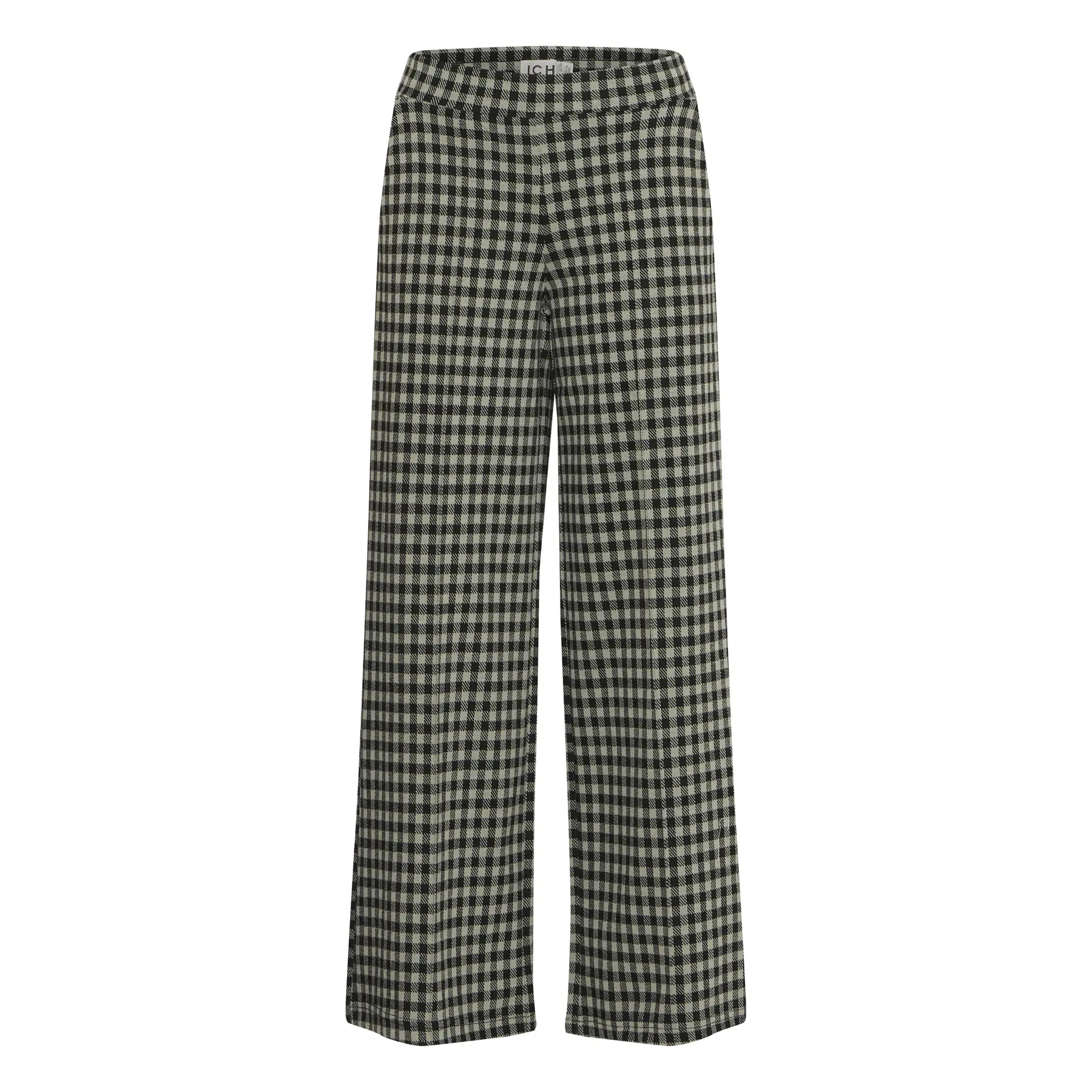 Pantaloni wide donna Ichi Kate Checky