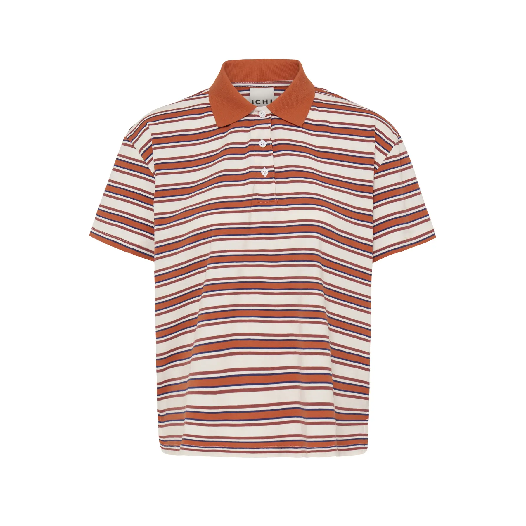 Ichi Women's Orange Polo Shirt Mira