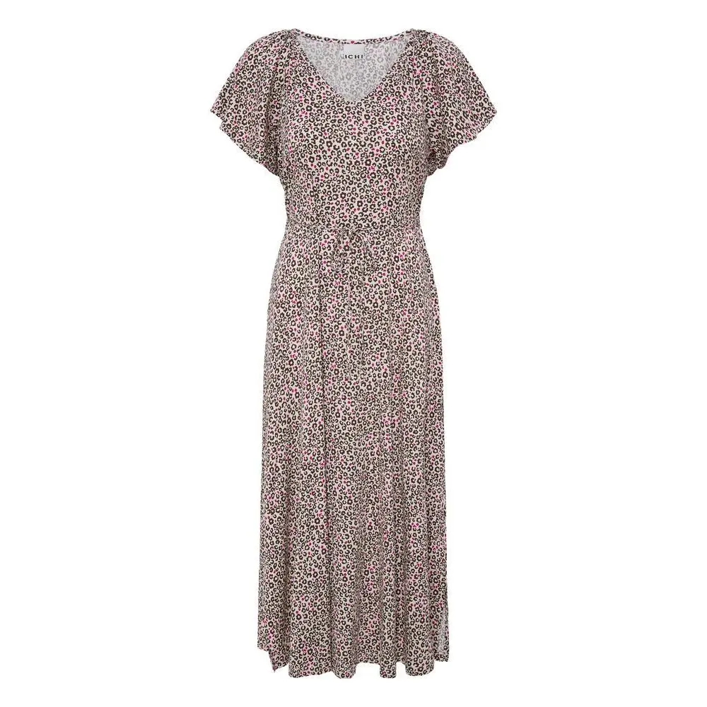 Ichi Damen Beige Kleid Ihaya Dr8