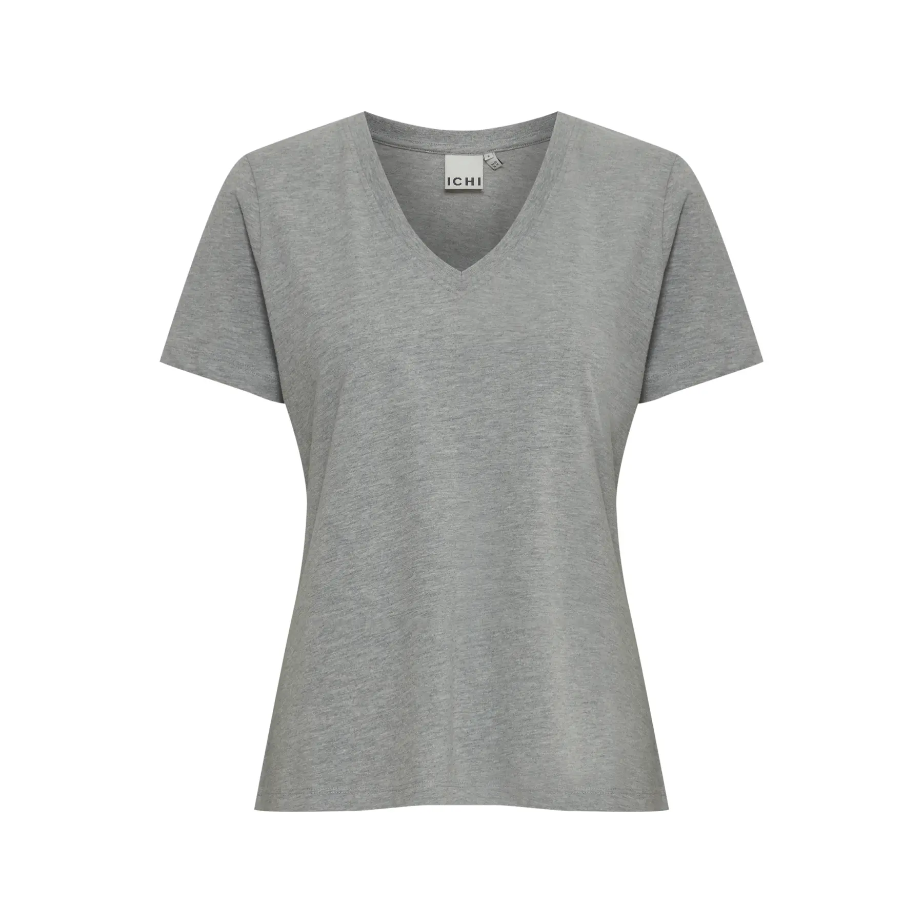 Ichi Women's Grey V-Neck T-Shirt Ihpalmer