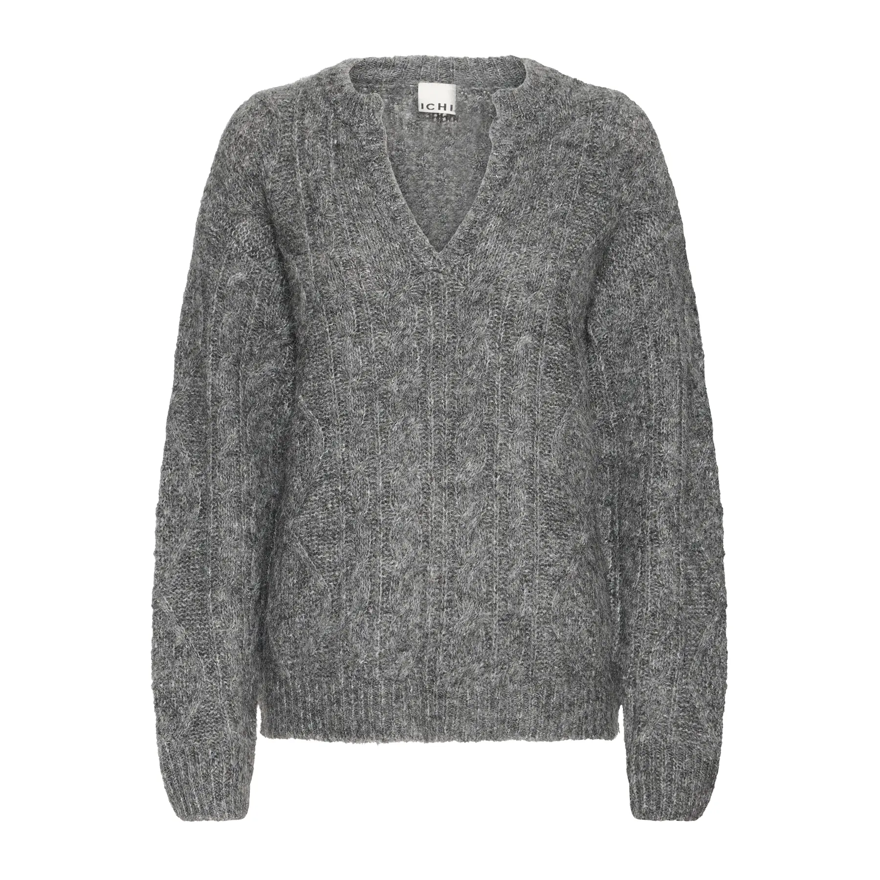 Pull col V femme Ichi Belablue