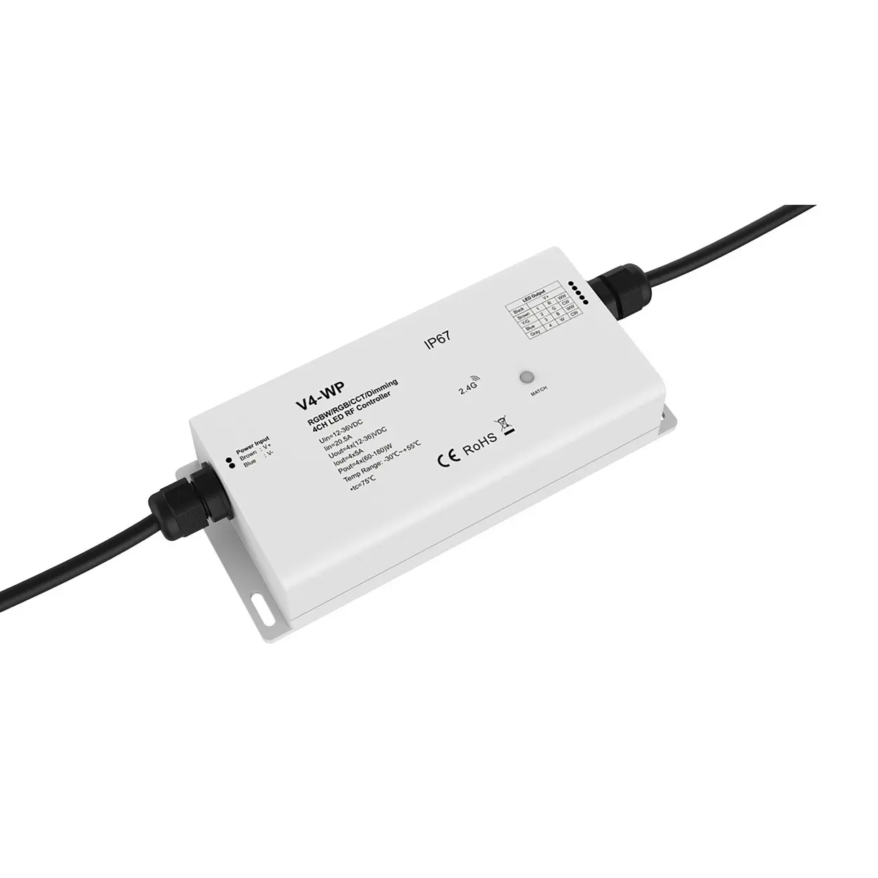 Controller Indeluz lighting Skoll RGB/RGBW IP67 Push,RF 2.4GHz