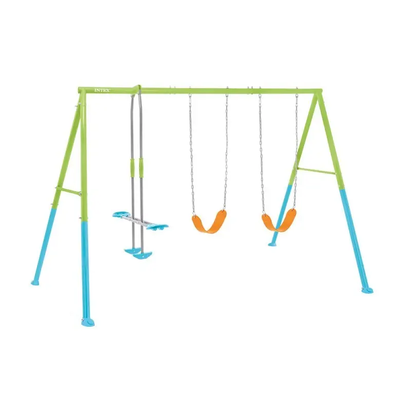 Intex Orange/Blau/Grün Three Feature Swing Set 3.43M X 2.54M X 2.11M - Image 2
