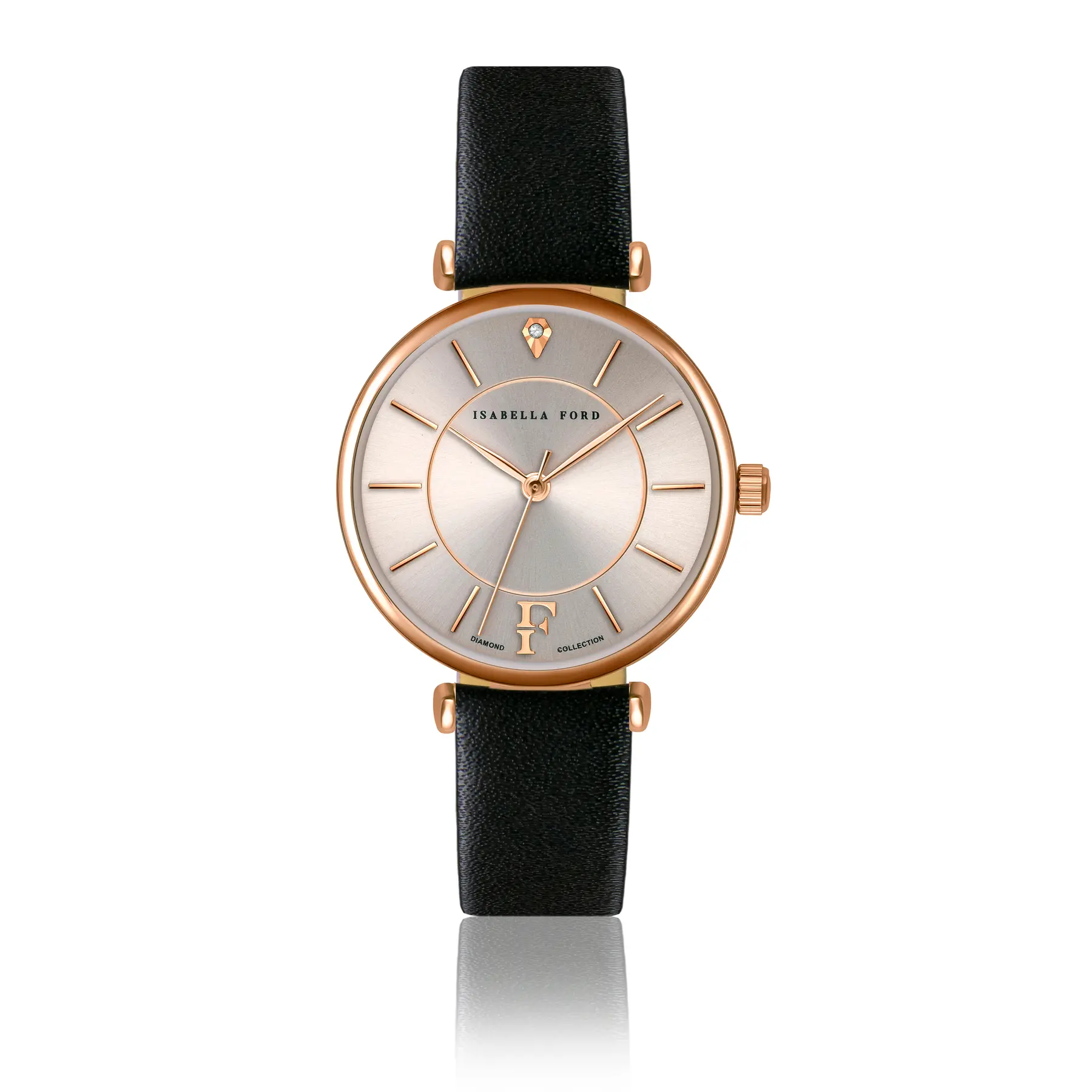 Isabella Ford Women's Black Leather Watch Woman Sophia