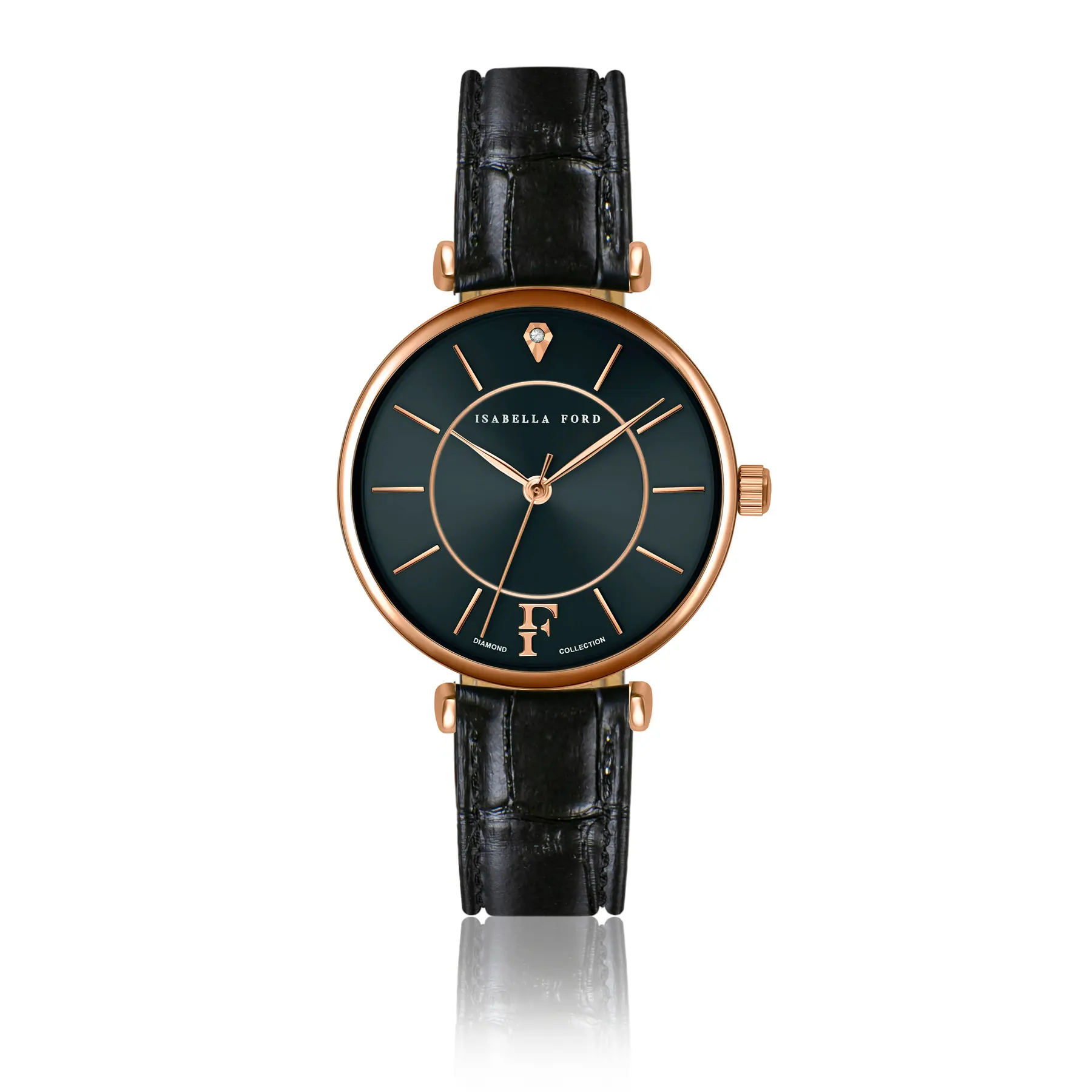 Isabella Ford Women's Black Leather Watch Woman Portia