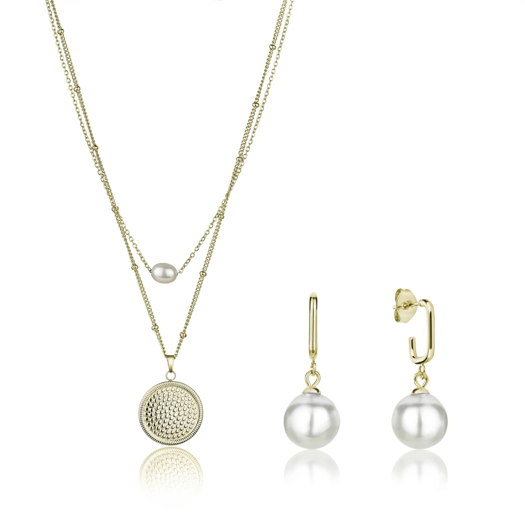 Set aus Halskette, Armband und Damenohrringen Isabella Ford June Pearl