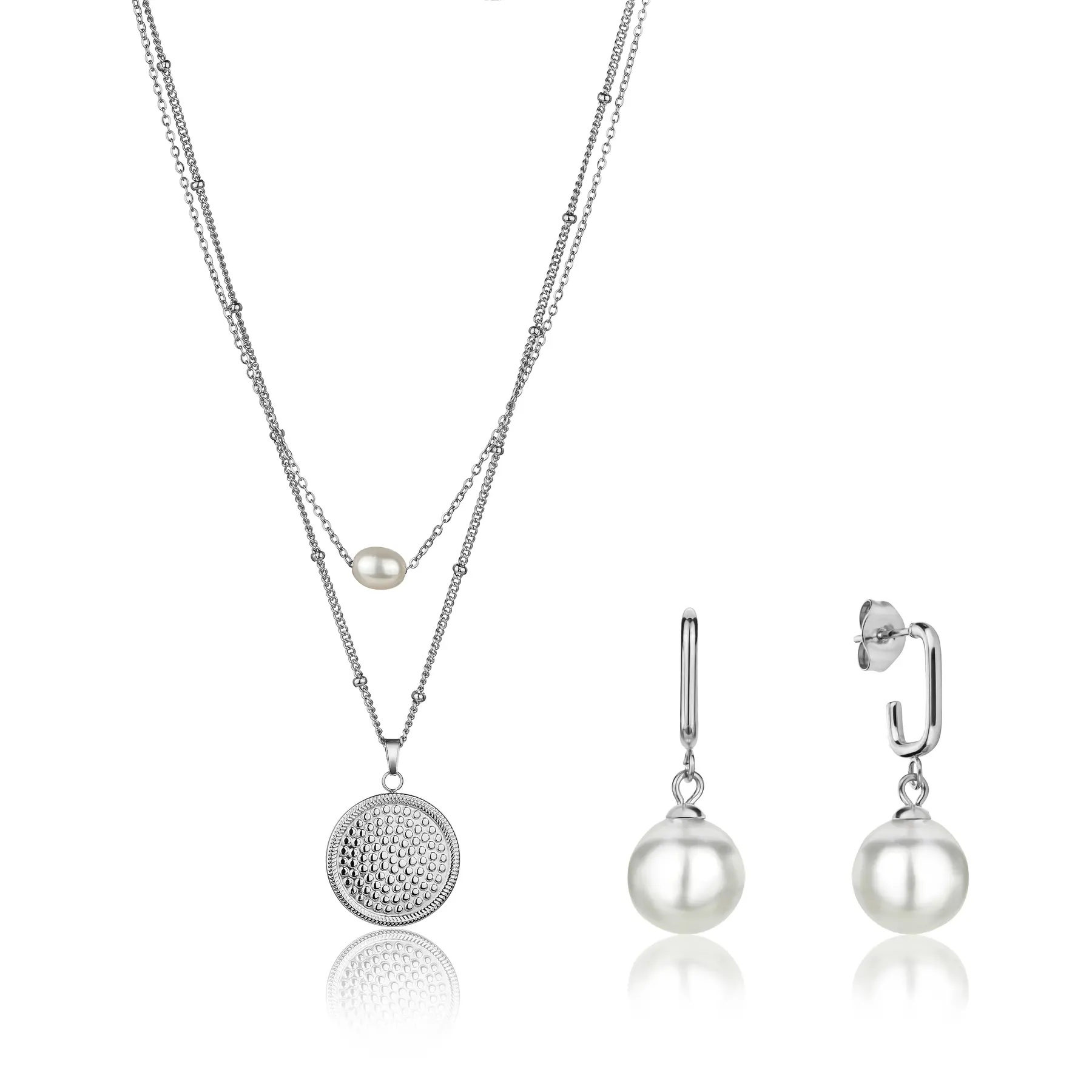 Set aus Halskette, Armband und Damenohrringen Isabella Ford June Pearl