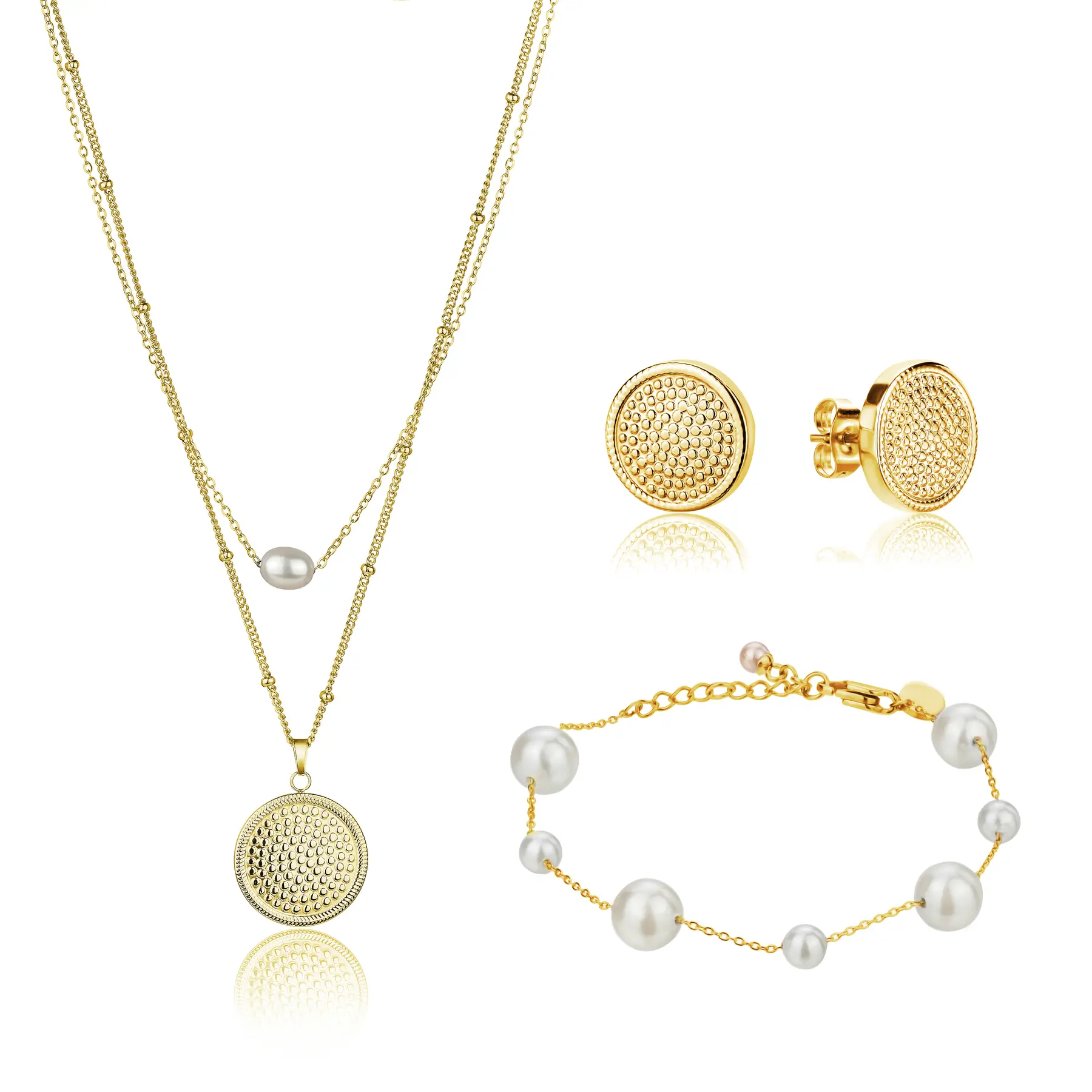 Set aus Halskette, Armband und Damenohrringen Isabella Ford Hilda Pearl