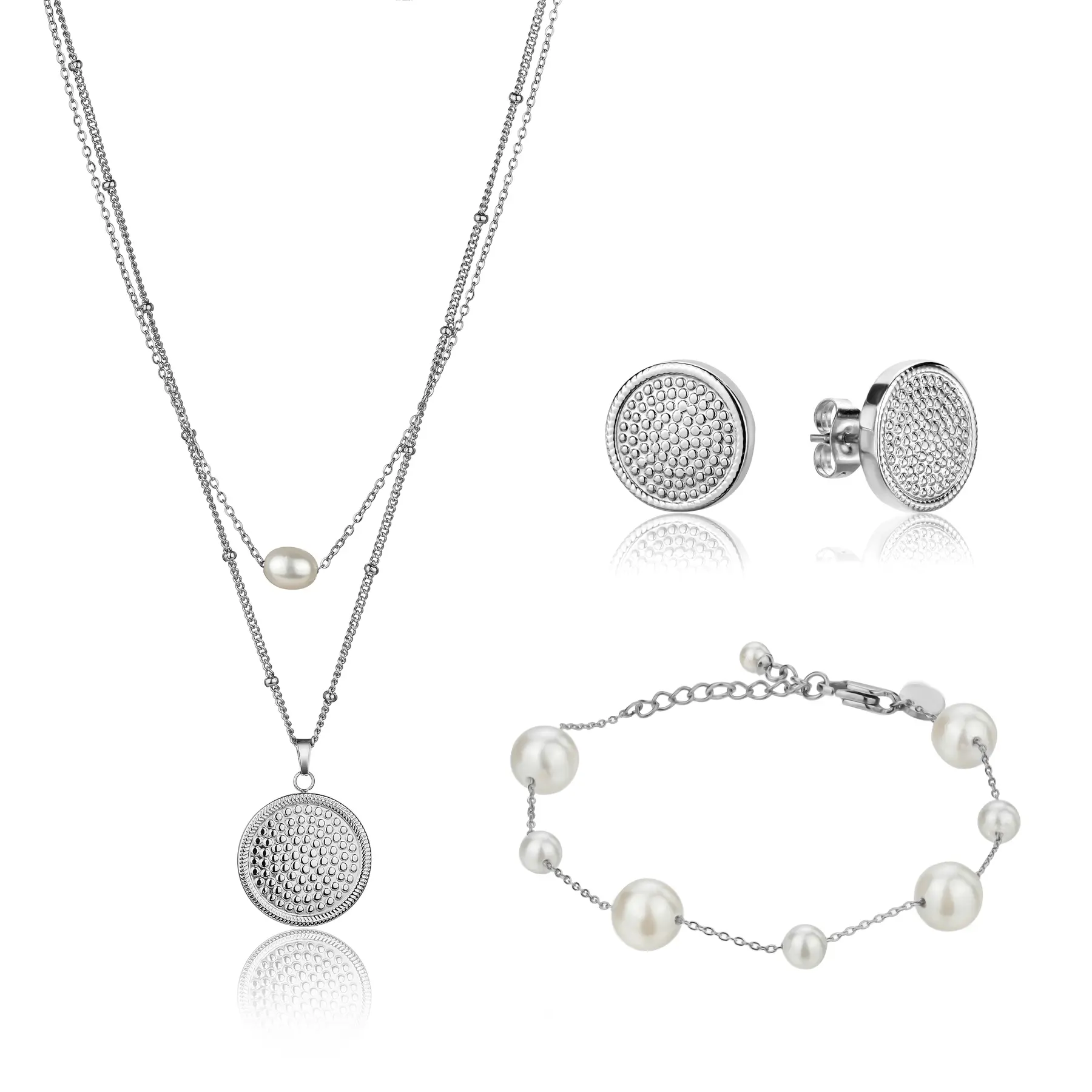 Set aus Halskette, Armband und Damenohrringen Isabella Ford Hilda Pearl